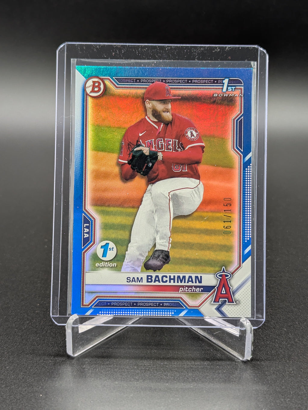 2021 Bowman Draft 1st Edition Blue Foil /150 #BD-196 Sam Bachman
