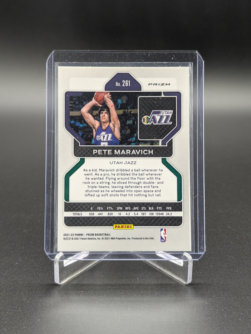 2021-22 Panini Prizm Silver #261 "Pistol" Pete Maravich Jazz