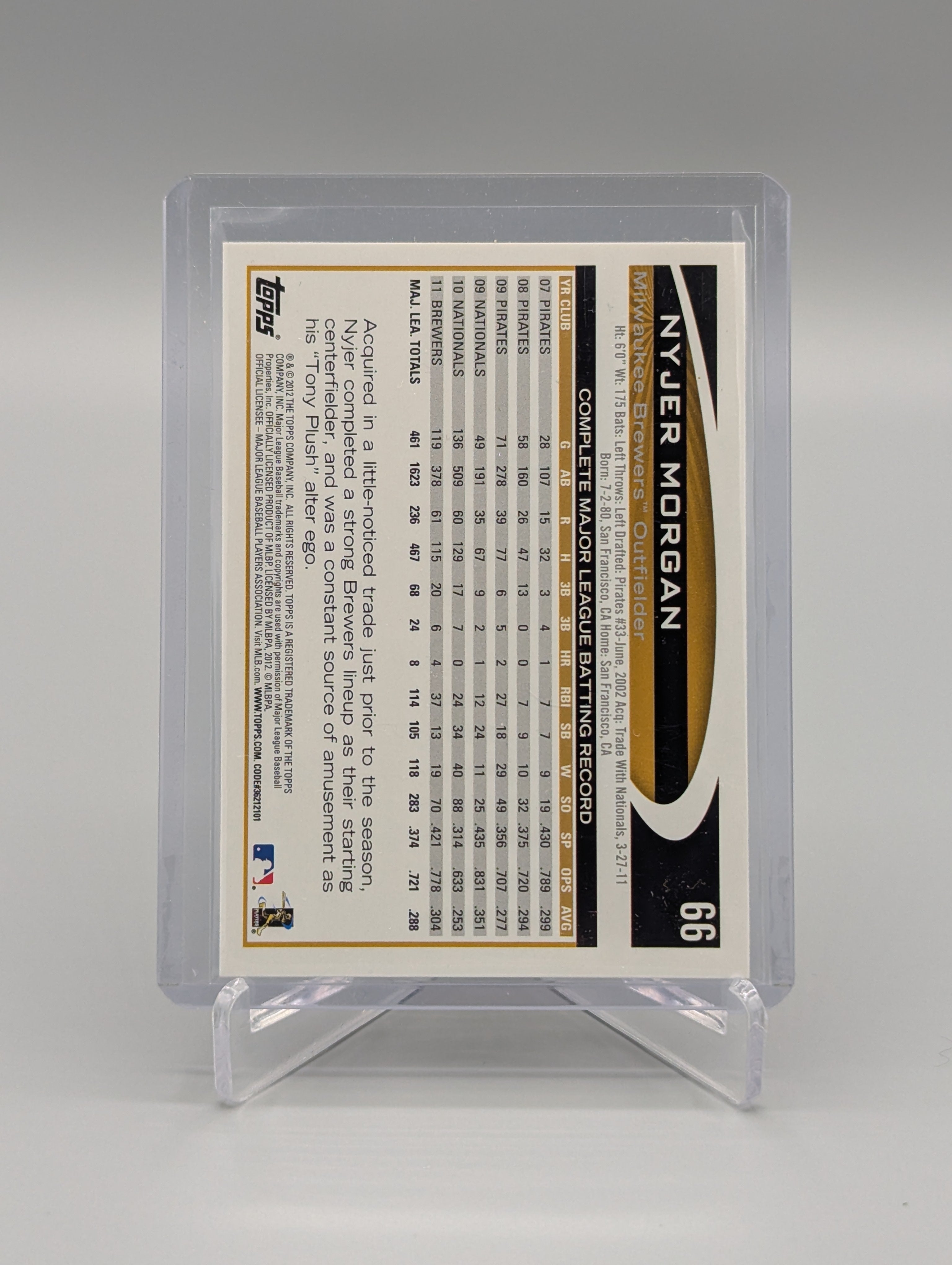 2022 Topps Gold Sparkle #66 Nyjer Morgan Brewers