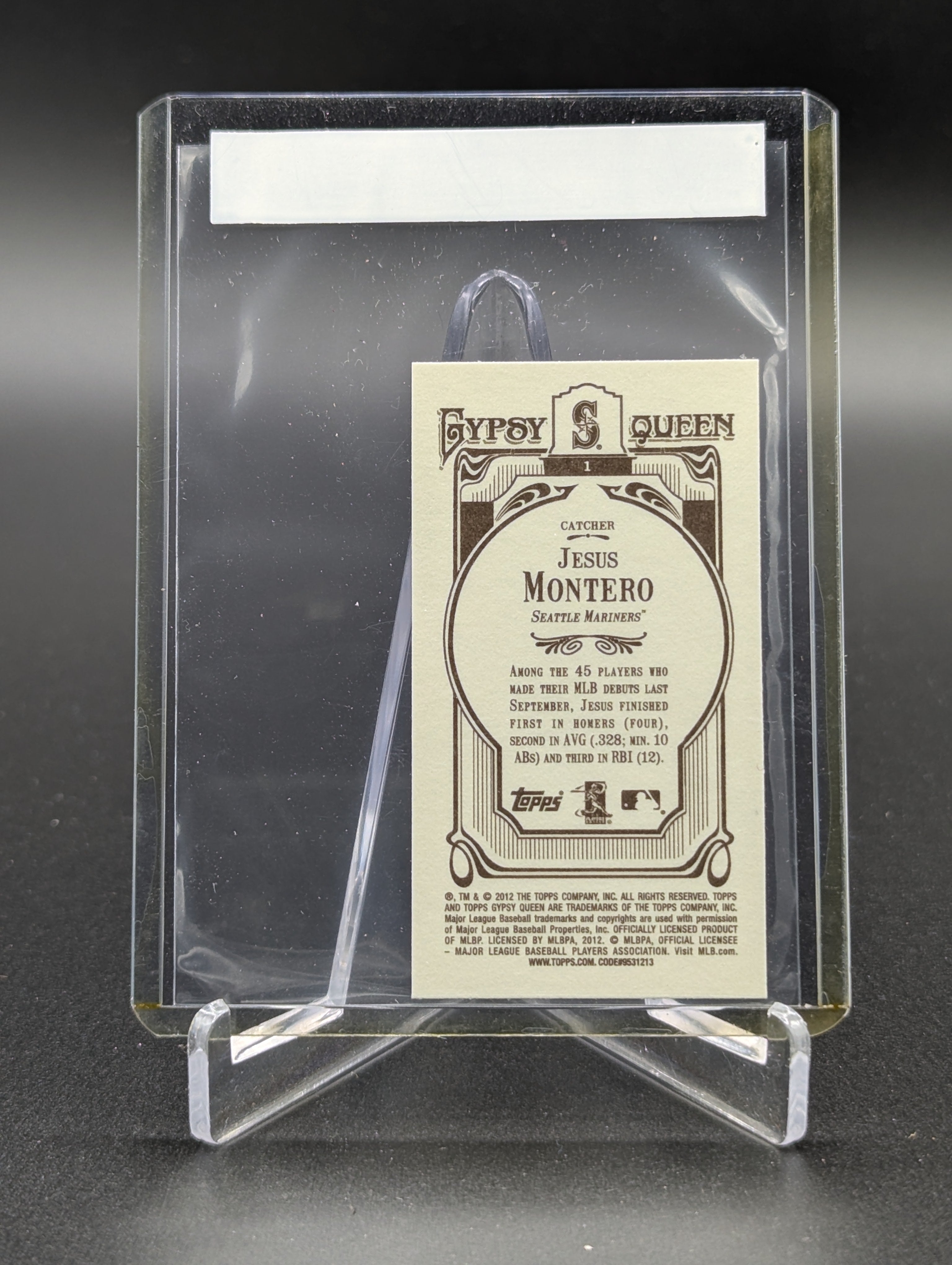 2012 Topps Gypsy Queen Mini Image Variation #1 Jesus Montero RC Mariners