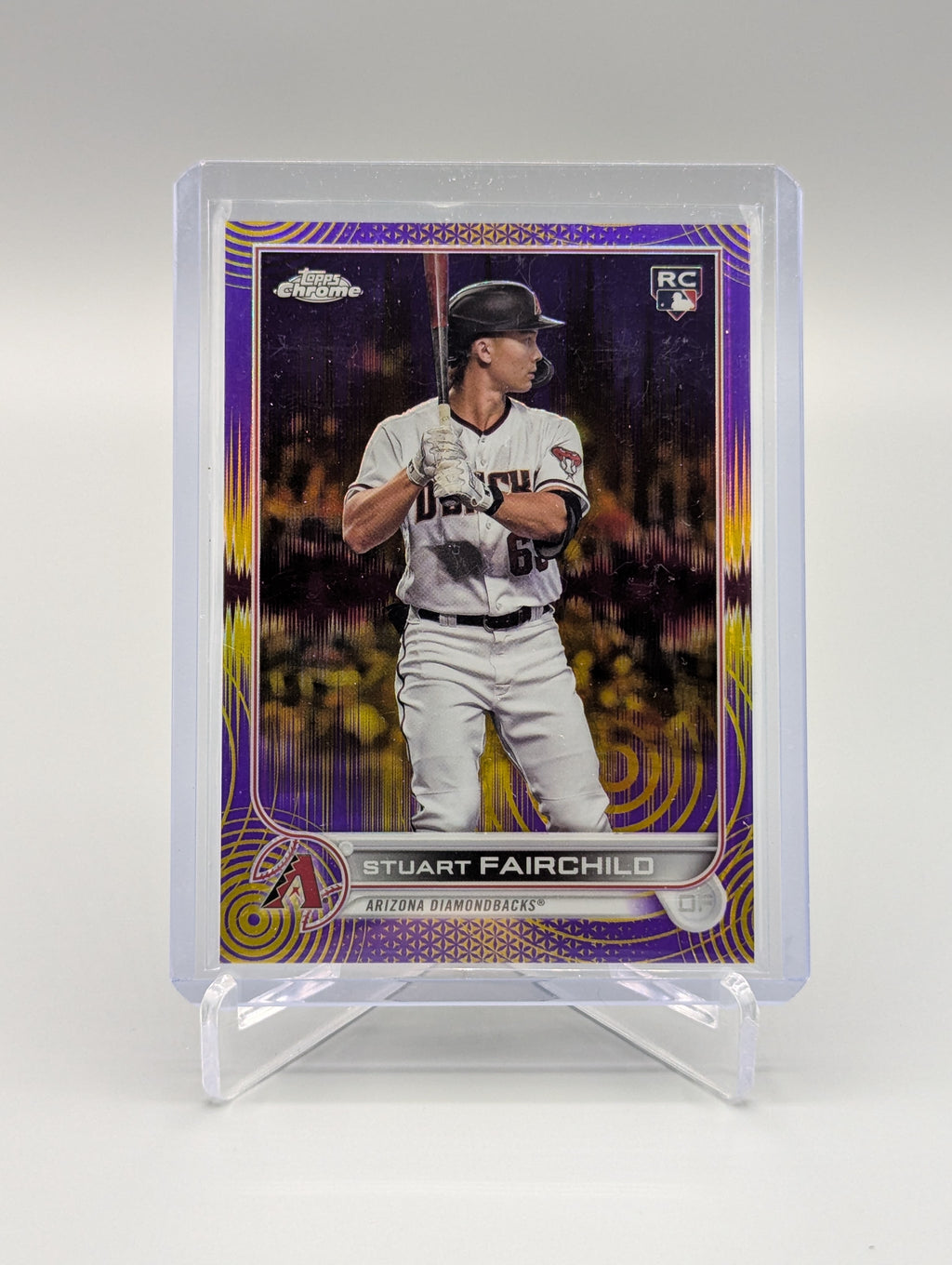 2022 Topps Chrome Sonic Purple Yellow #156 Stuart Fairchild RC #/299 D Backs