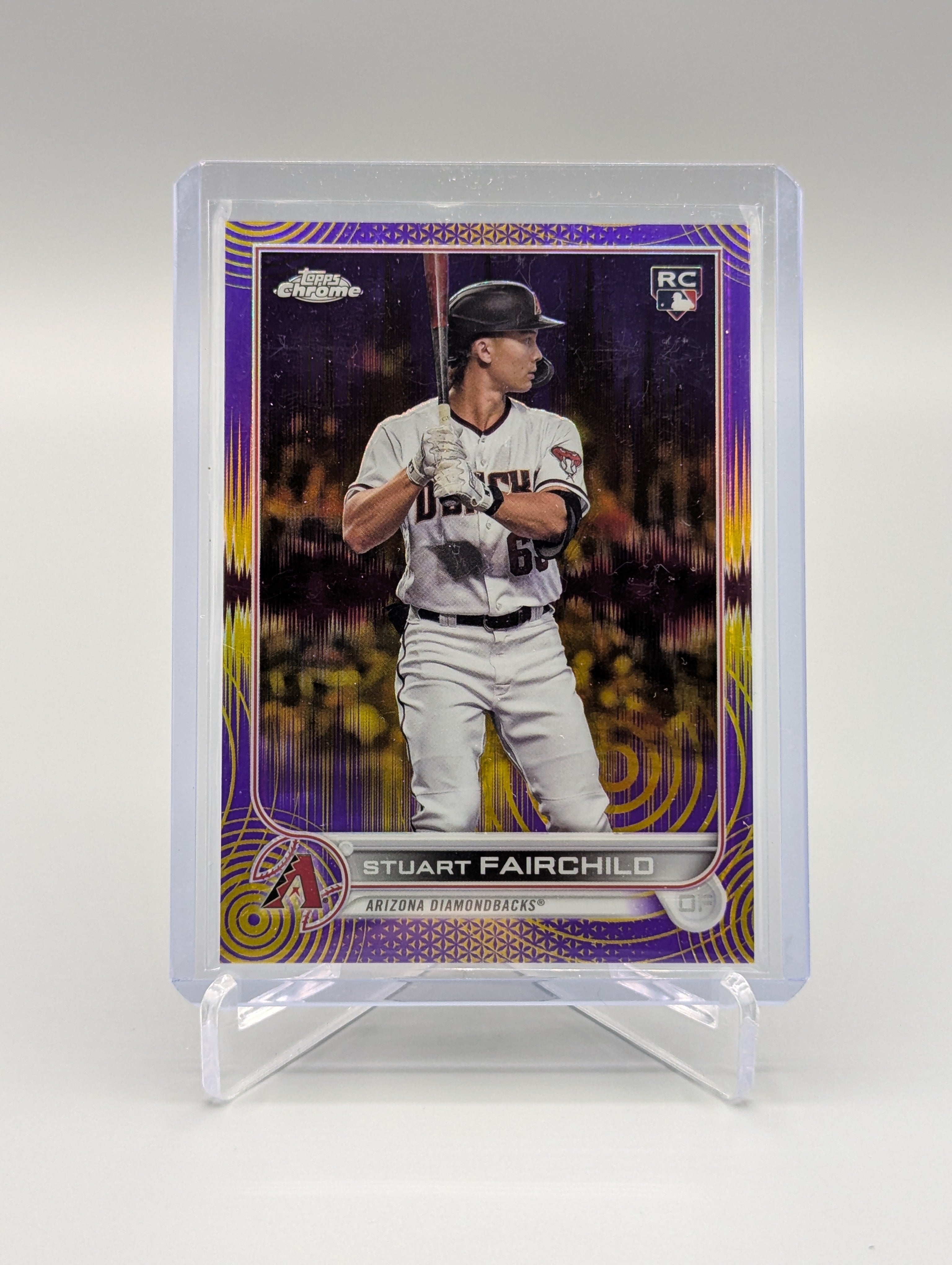 2022 Topps Chrome Sonic Purple Yellow #156 Stuart Fairchild RC #/299 D Backs