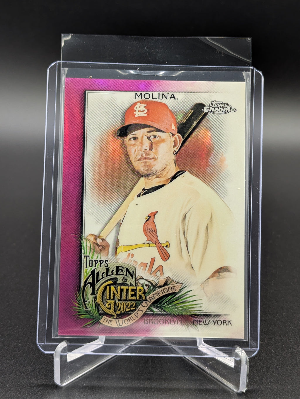 2022 Topps Allen & Ginter Chrome Magenta /199 #1 Yadier Molina Cardinals
