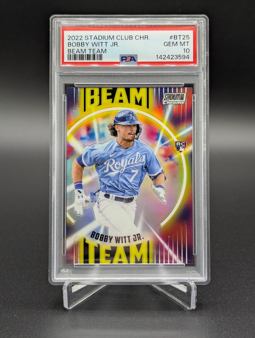 2022 Topps Chrome Stadium Club Beam Team #BT25 Bobby Witt Jr PSA 10 Royals