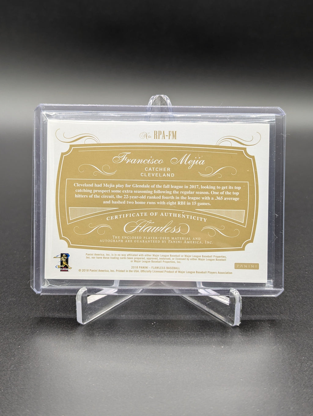 2018 Flawless RPA #RPA-FM Francisco Mejia RC #/25 Chief Wahoo