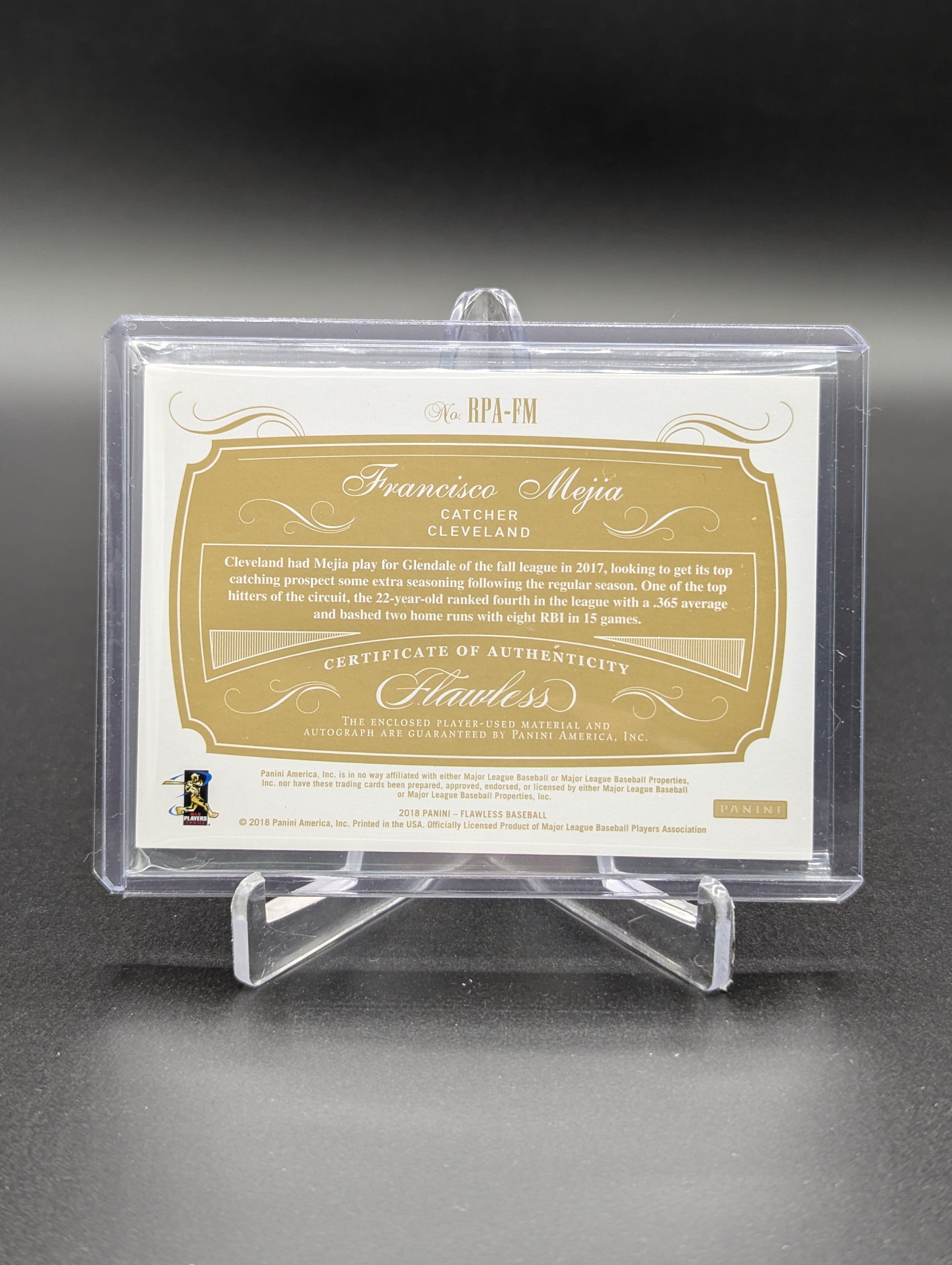 2018 Flawless RPA #RPA-FM Francisco Mejia RC #/25 Chief Wahoo