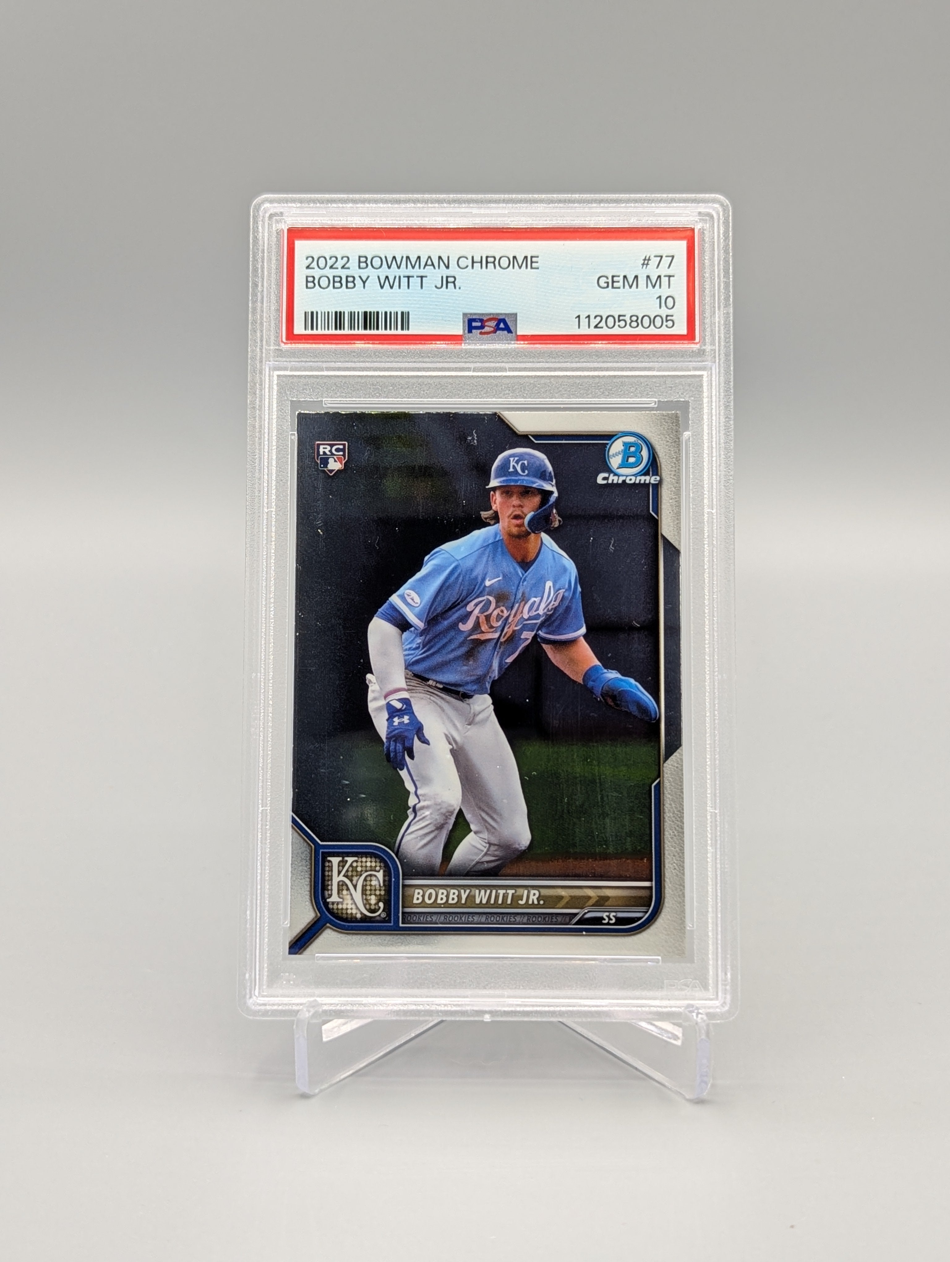 2022 Bowman Chrome #77 Bobby Witt Jr RC PSA 10 Royals