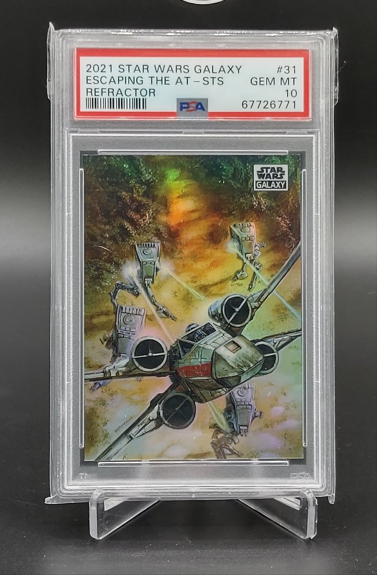 2021 Topps Star Wars Galaxy Refractor #31 Escaping The AT-STs PSA 10