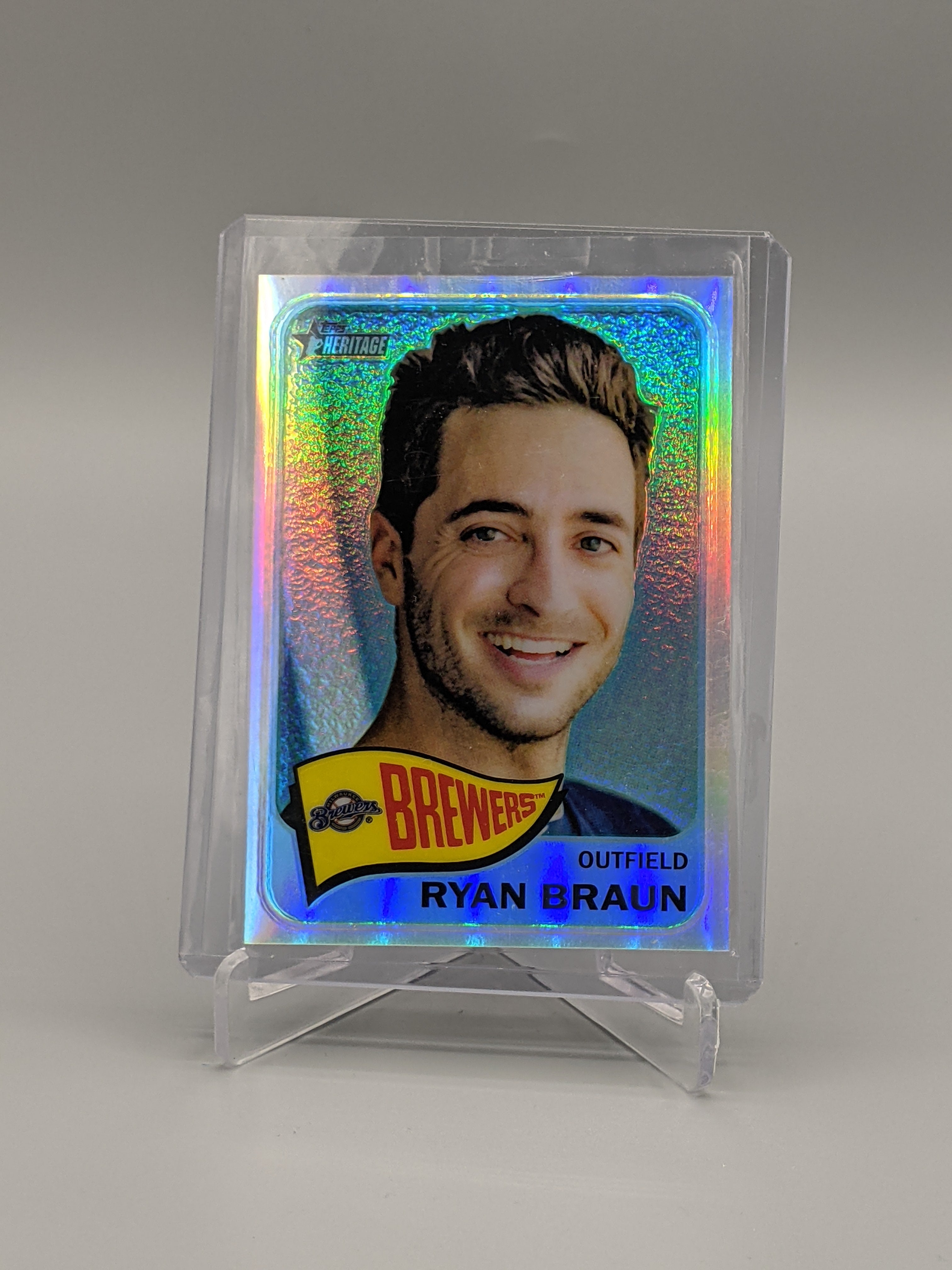 2014 Topps Heritage Chrome Refractor #467 Ryan Braun #/565 Brewers