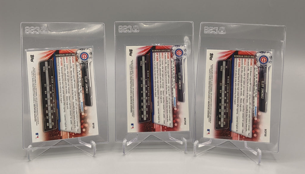 2017 Bowman Prospects & Chrome Lot #BP50 & BCP50 Eloy Jimenez (3 Cards) Cubs