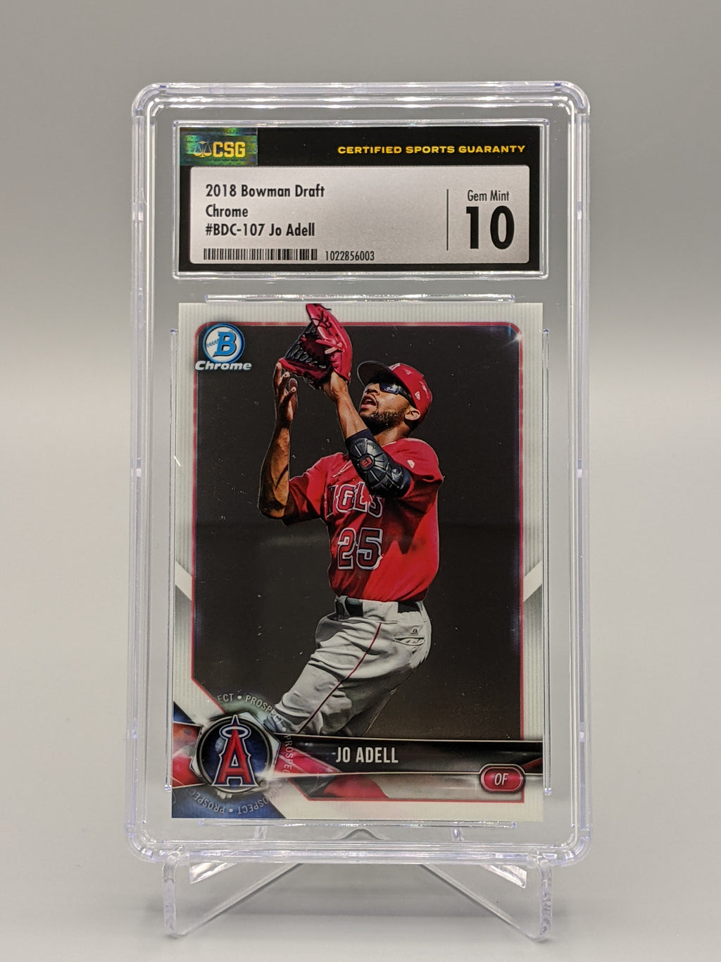 2018 Bowman Draft Chrome #BDC-107 Jo Adell CSG 10 Angels