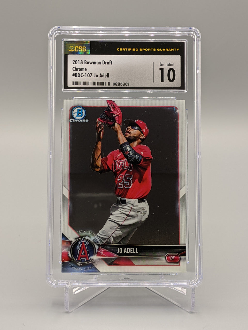 2018 Bowman Draft Chrome #BDC-107 Jo Adell CSG 10 Angels