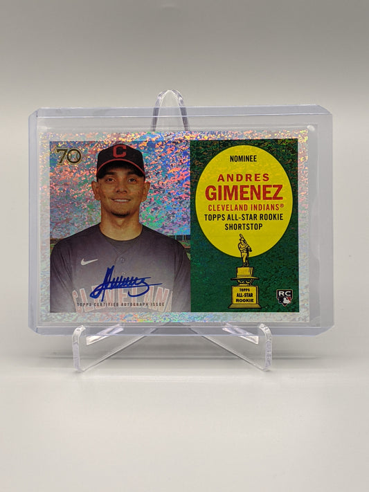 2021 Topps All Star Cup Holofractor Auto #RCA-AG Andres Gimenez RC #/99 Guardians