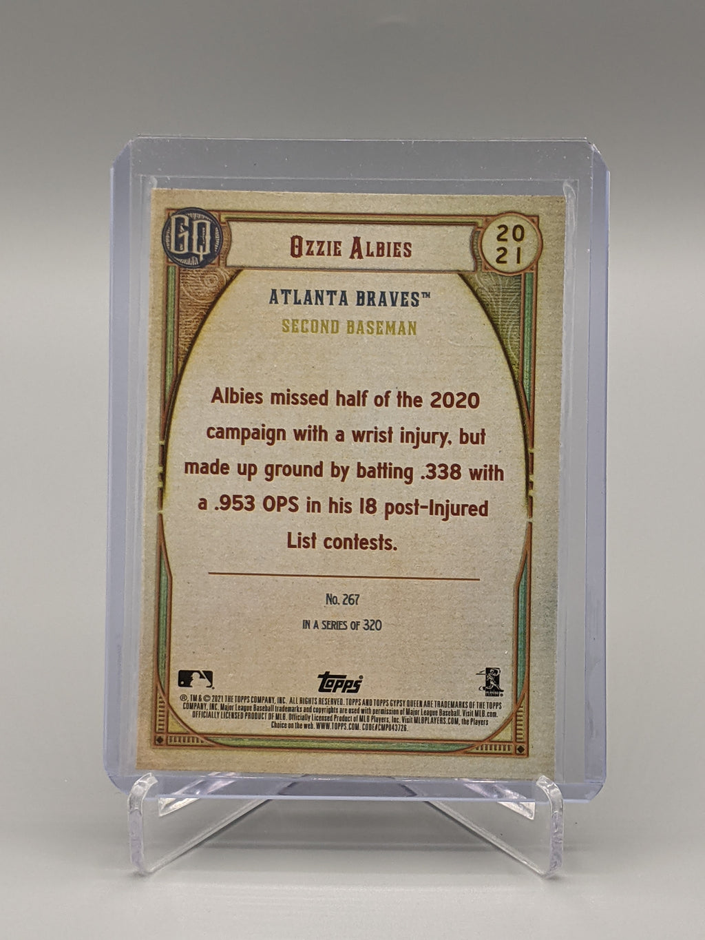 2021 Topps Gypsy Queen Missing Nameplate #267 Ozzie Albies Braves