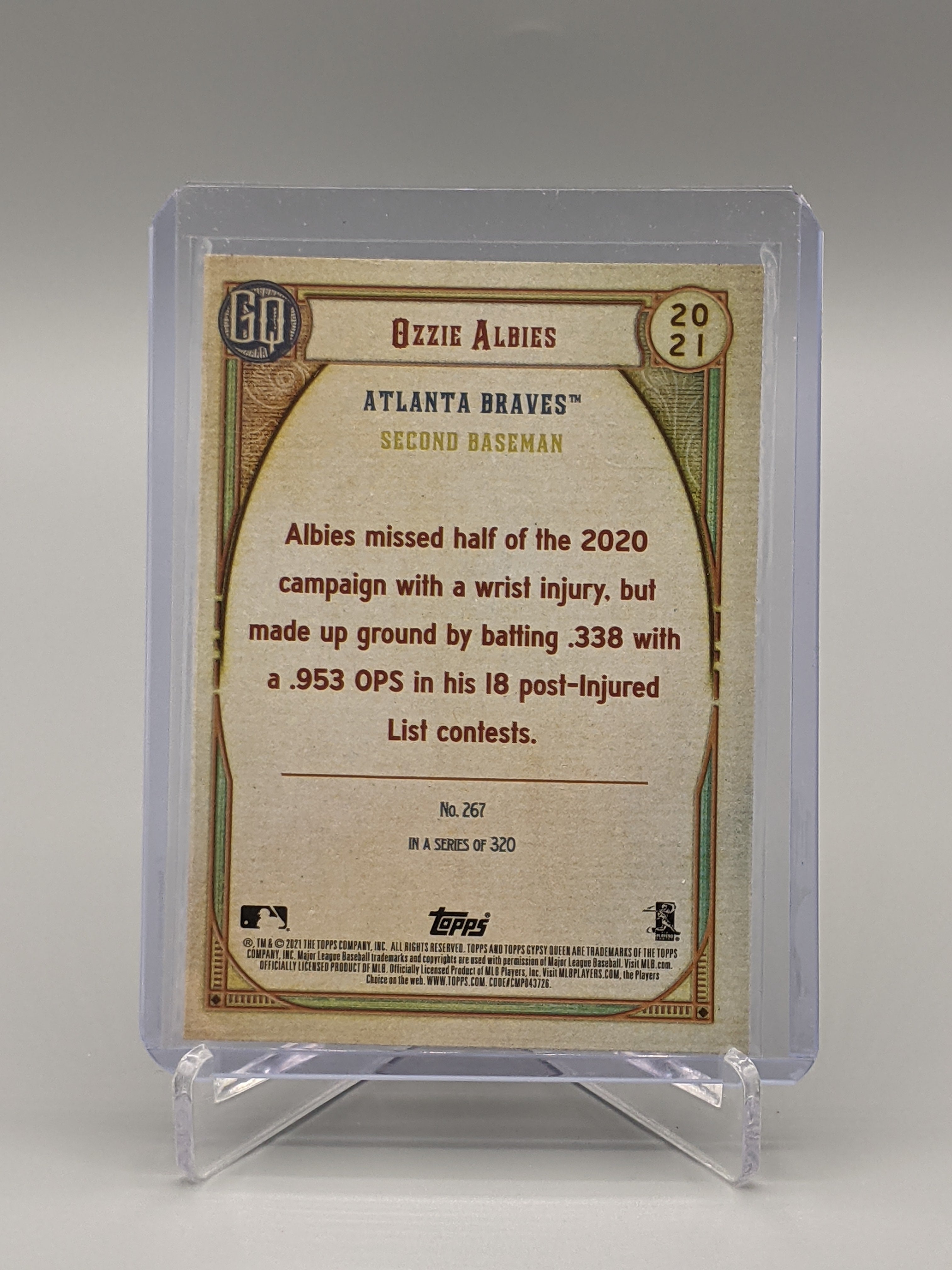 2021 Topps Gypsy Queen Missing Nameplate #267 Ozzie Albies Braves