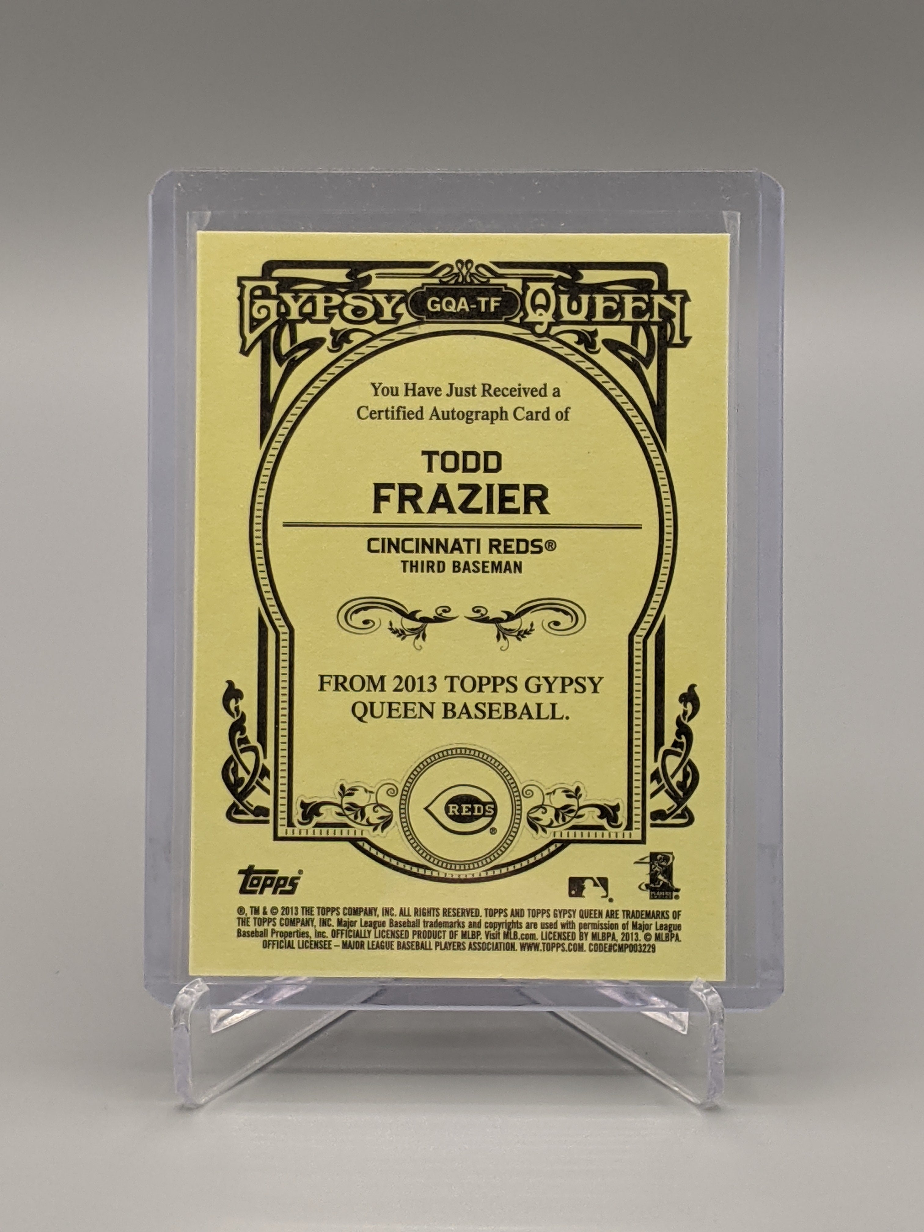 2013 Topps Gypsy Queen Todd Frazier Auto Reds