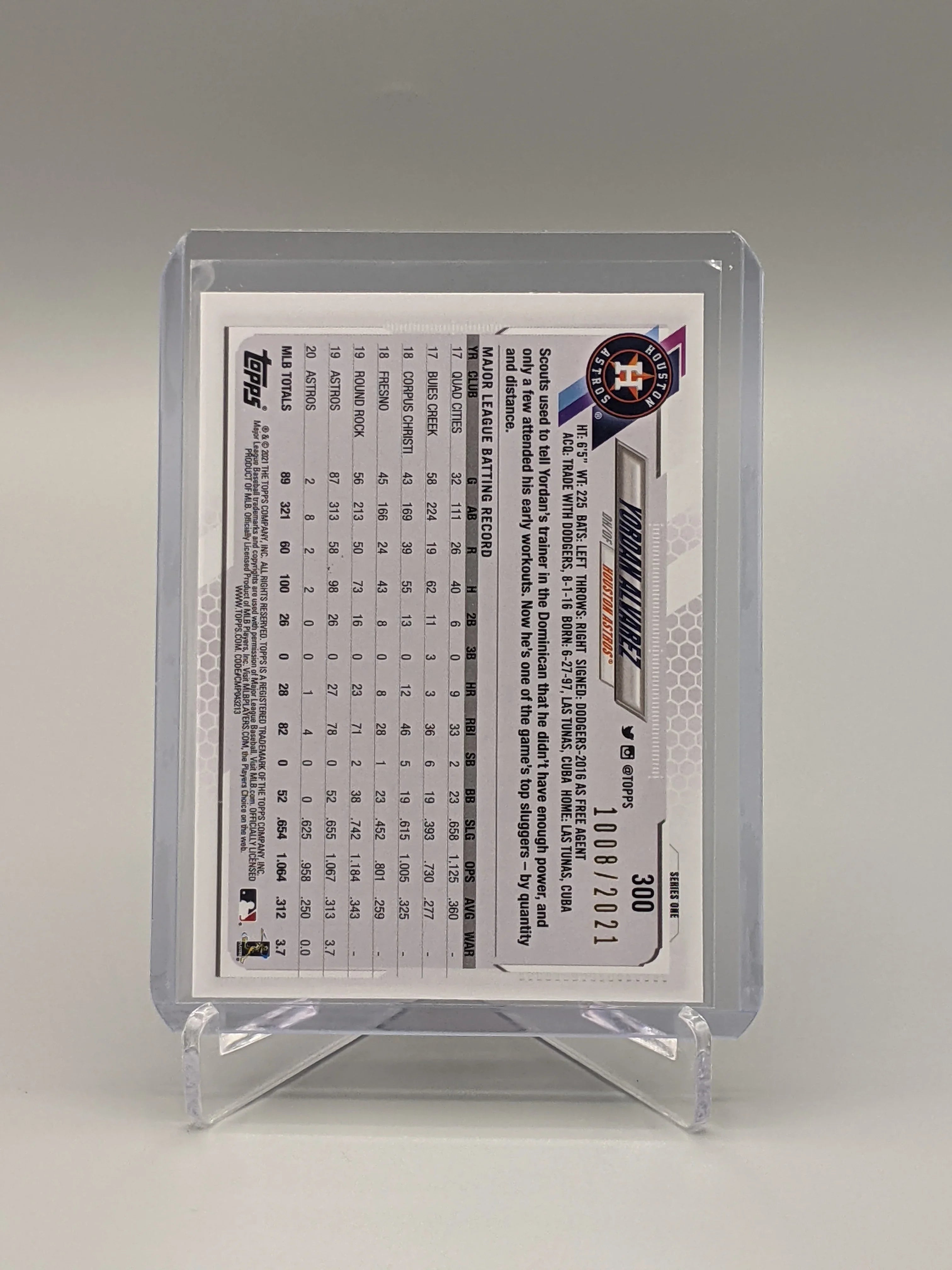 2021 Topps Gold #300 Yordan Alvarez #/2021 Astros