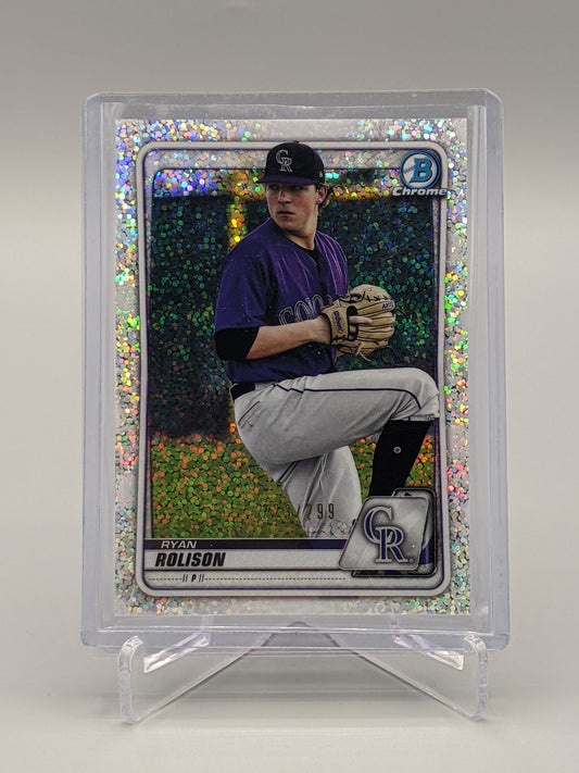 2020 Bowman Chrome Speckle #BCP-137 Ryan Rolison RC #/299 Rockies