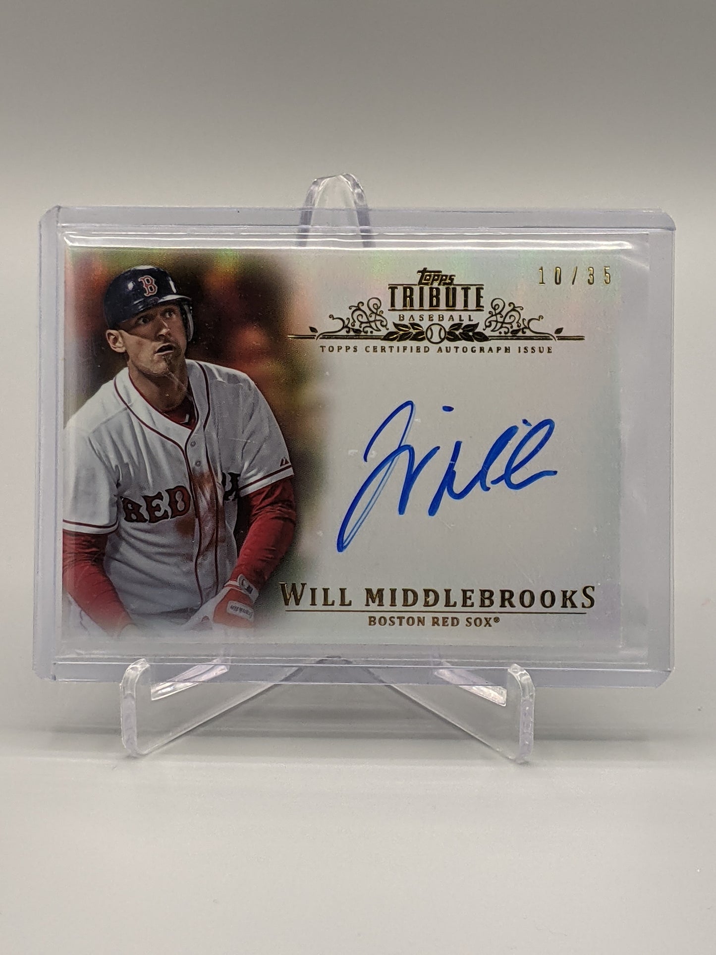 2013 Topps Tribute Orange Auto Will Middlebrooks Red Sox