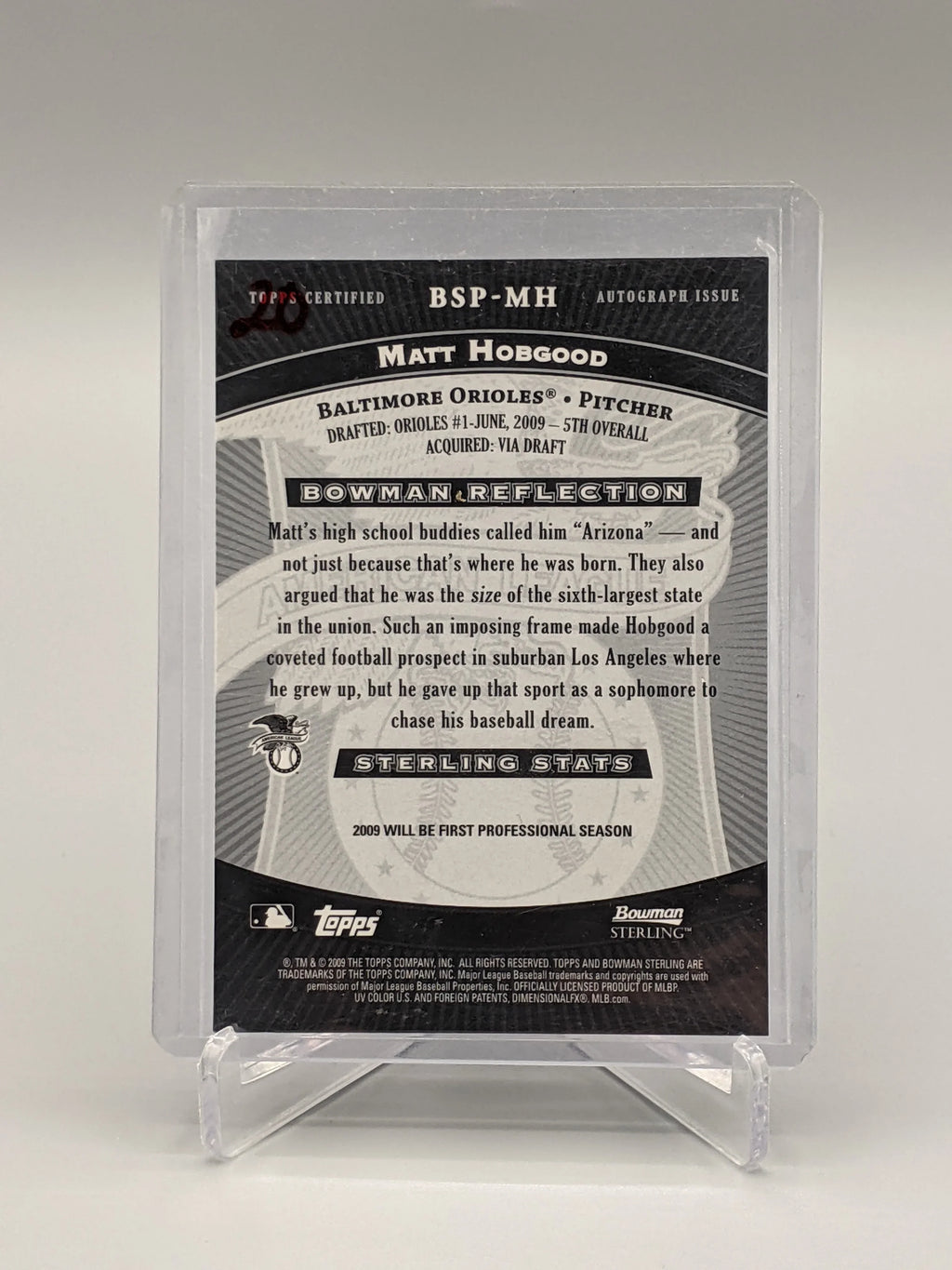 2009 Bowman Sterling Matt Hobgood Orioles