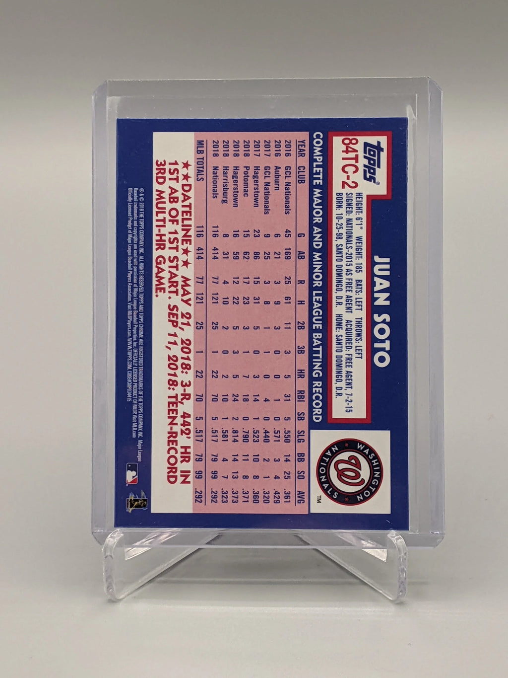 2019 Topps Chrome 84 Throwback #84TC-2 Juan Soto Nationals