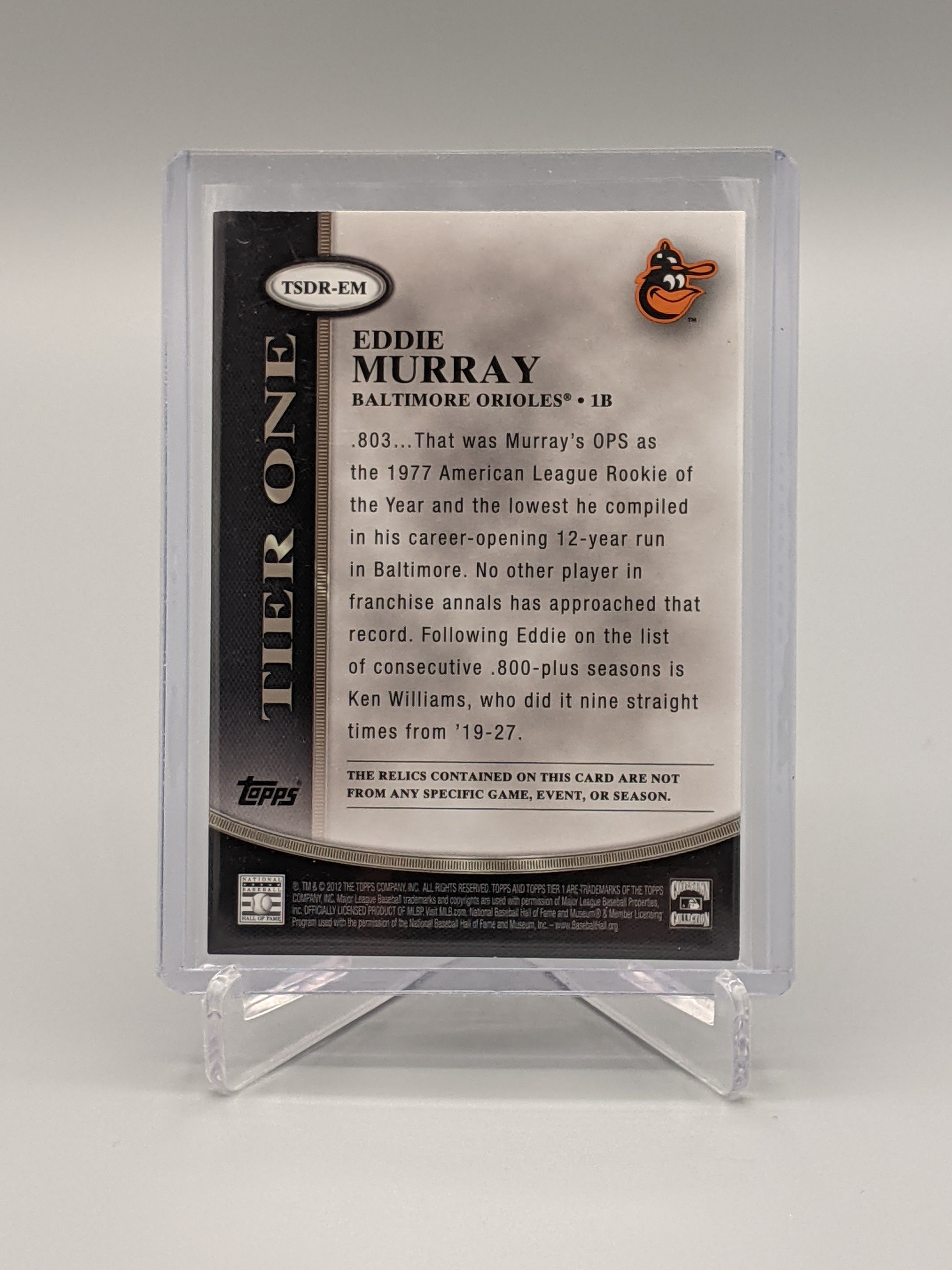 2012 Topps Tier One Eddie Murray Game-Used Orioles