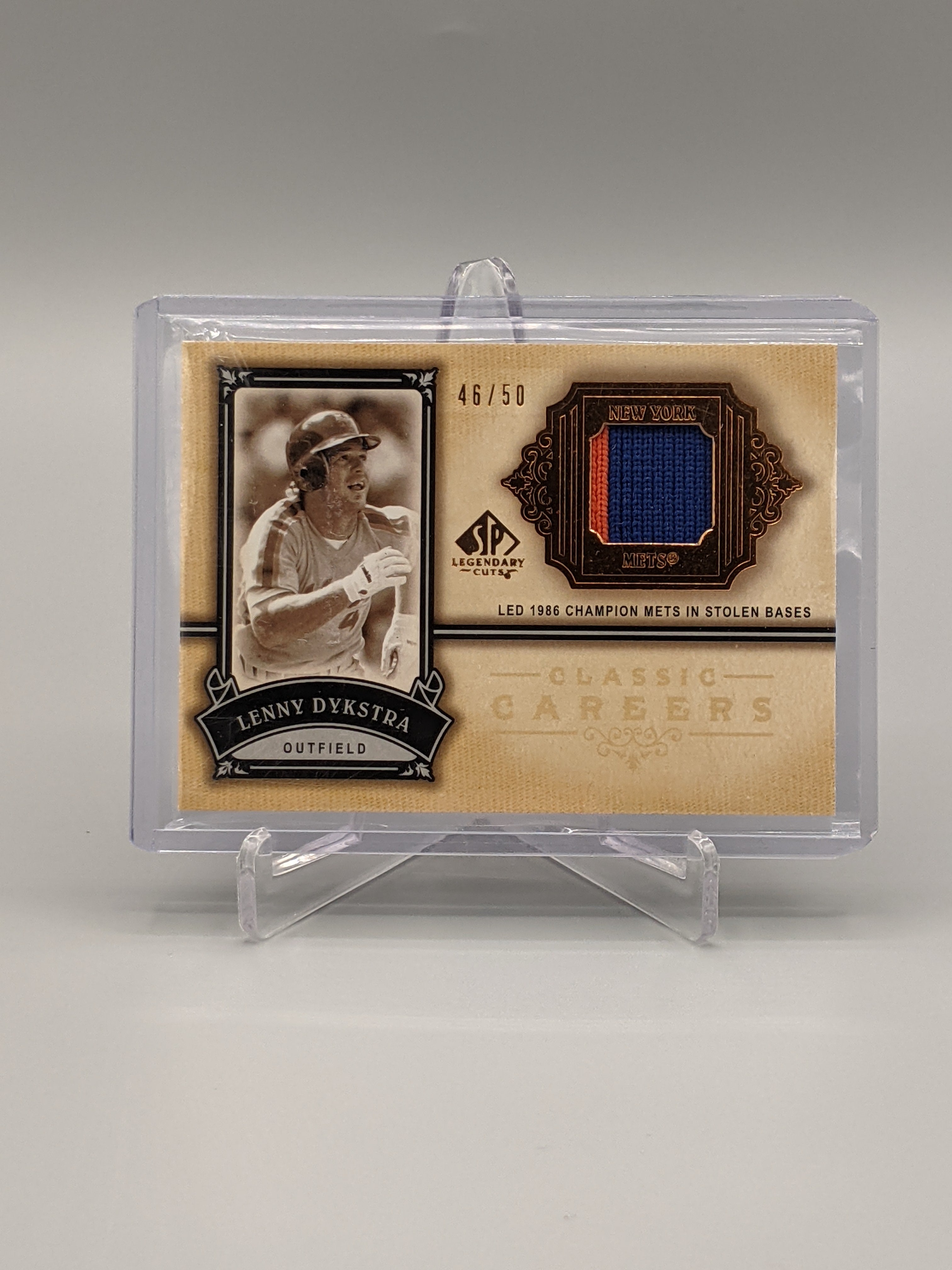 2005 SP Legendary Cuts Game-Used/Relic #CC-LD Lenny Dykstra #/50 Mets