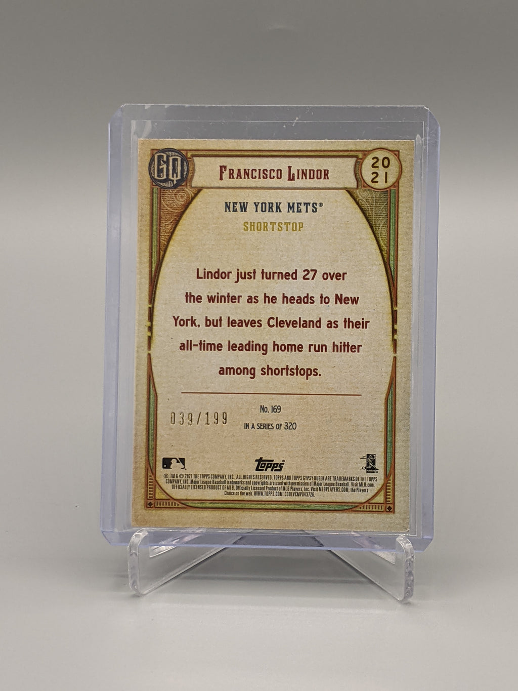 2021 Topps Gypsy Queen Turquoise Parallel #169 Francisco Lindor #/199 Mets