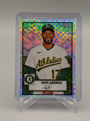 2021 Topps Chrome Platinum Anniversary X Fractor #337 Elvis Andrus A's Athletics