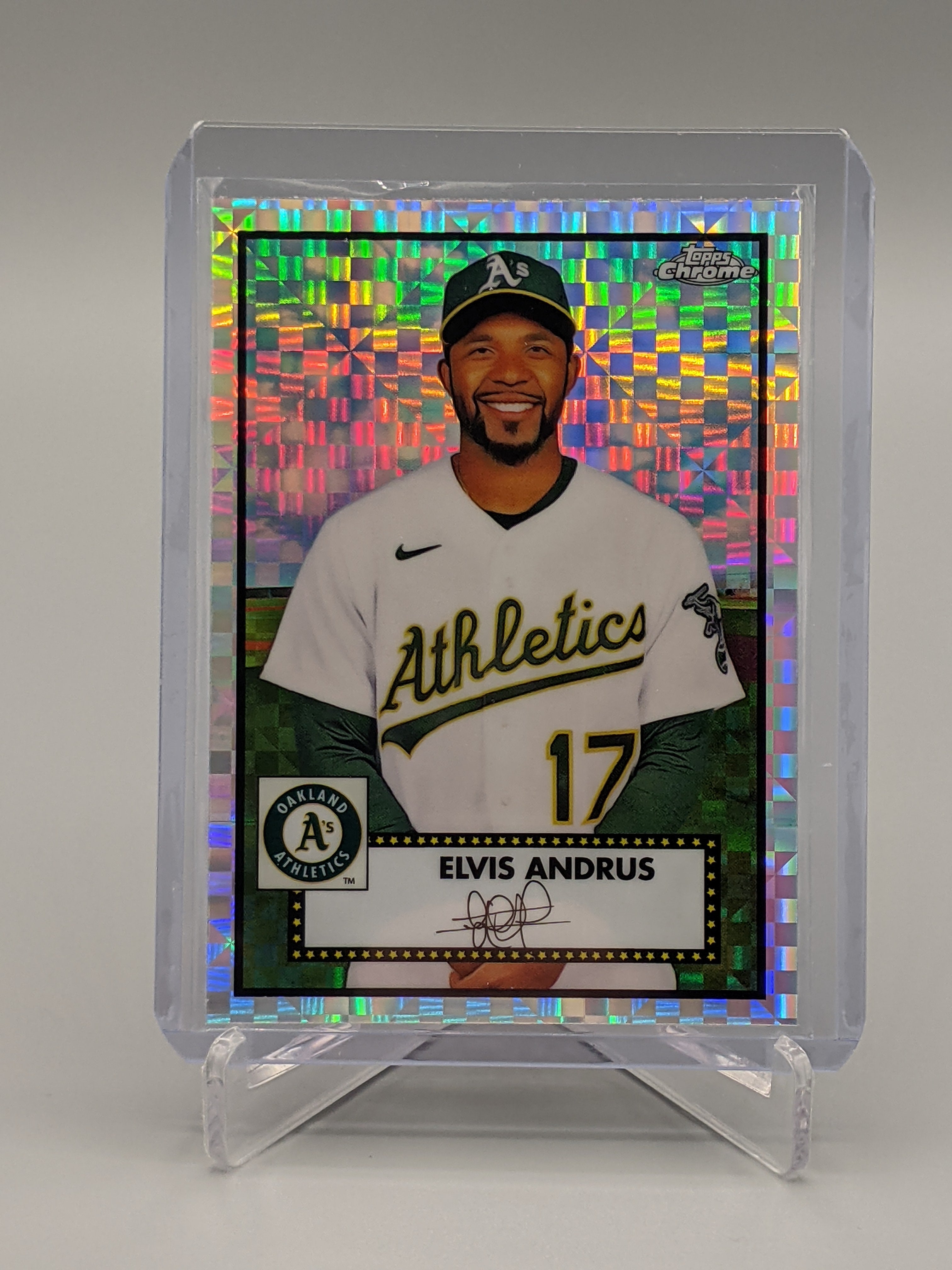 2021 Topps Chrome Platinum Anniversary X Fractor #337 Elvis Andrus A's Athletics