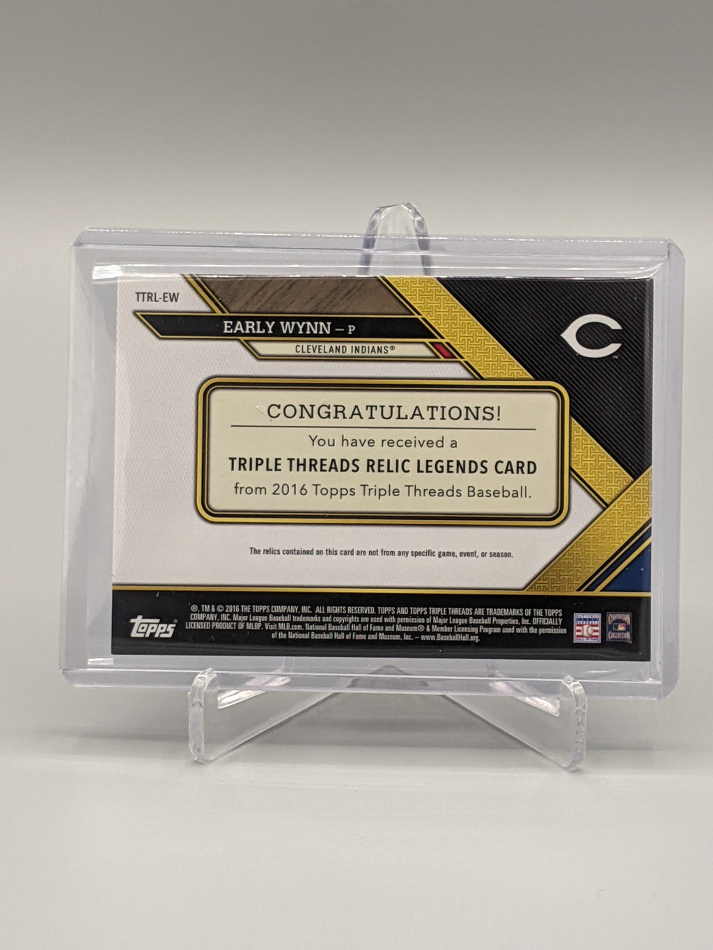 2016 Topps Triple Threads Legend Game-Used/Relic #TTRL-EW Early Wynn #/36 Indians