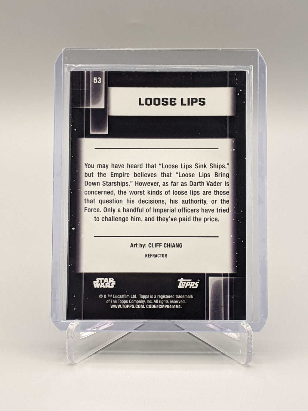 2021 Topps Chrome Star Wars Galaxy Refractor #53 Loose Lips