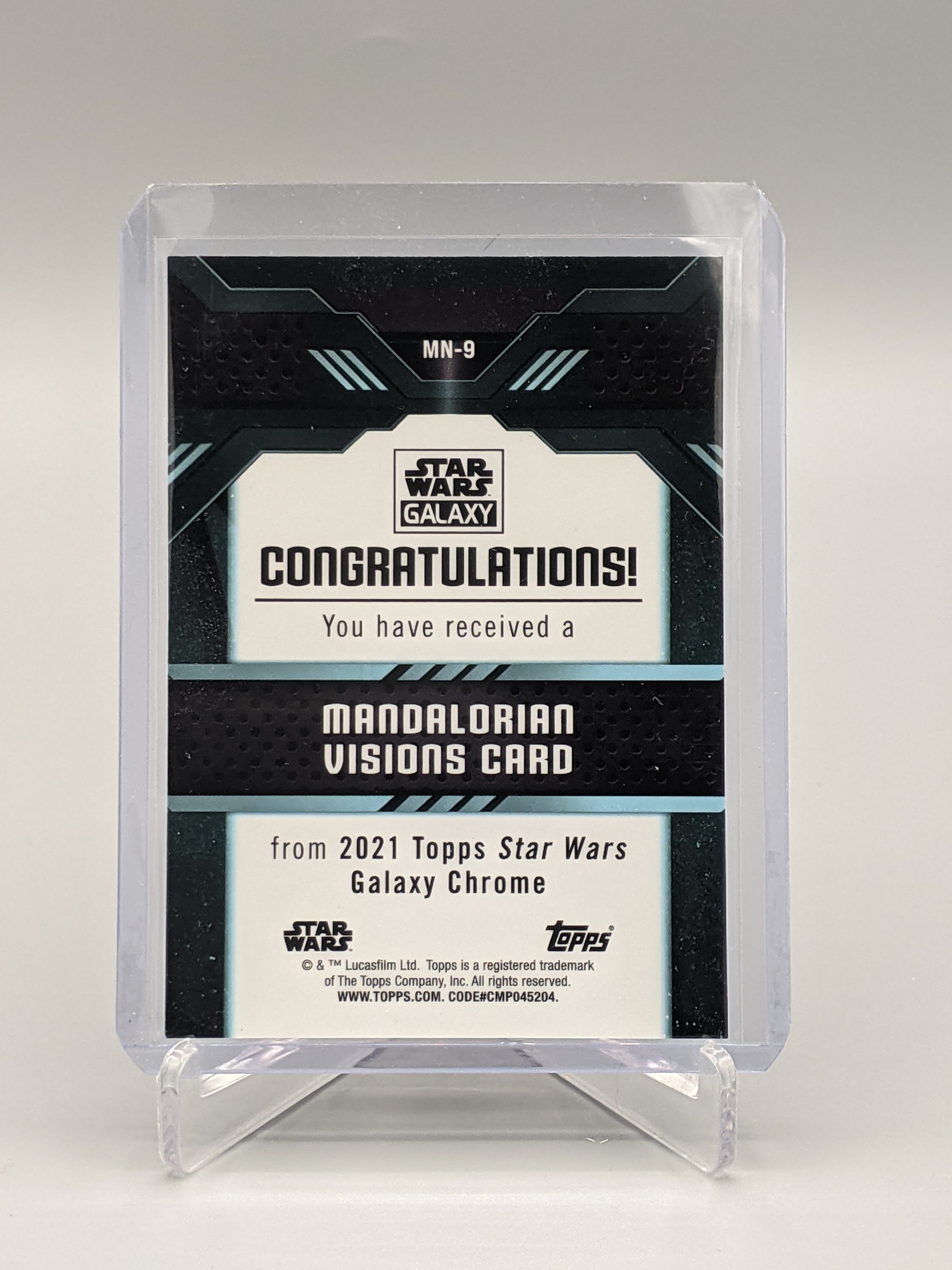 2021 Topps Chrome Star Wars Galaxy Refractor Mandalorian Visions #MN-9