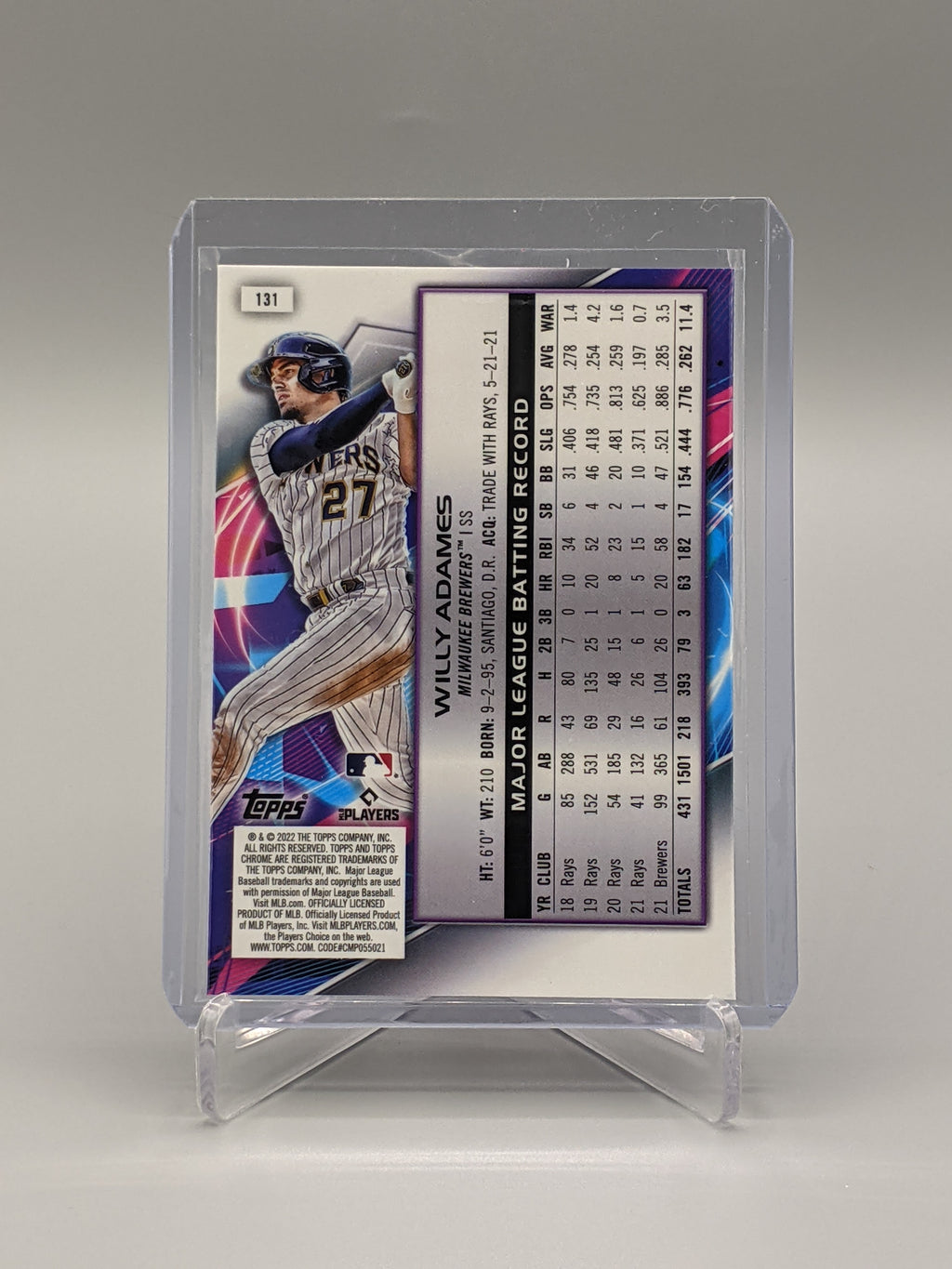 2022 Topps Chrome Cosmic #131 Willy Adames Brewers