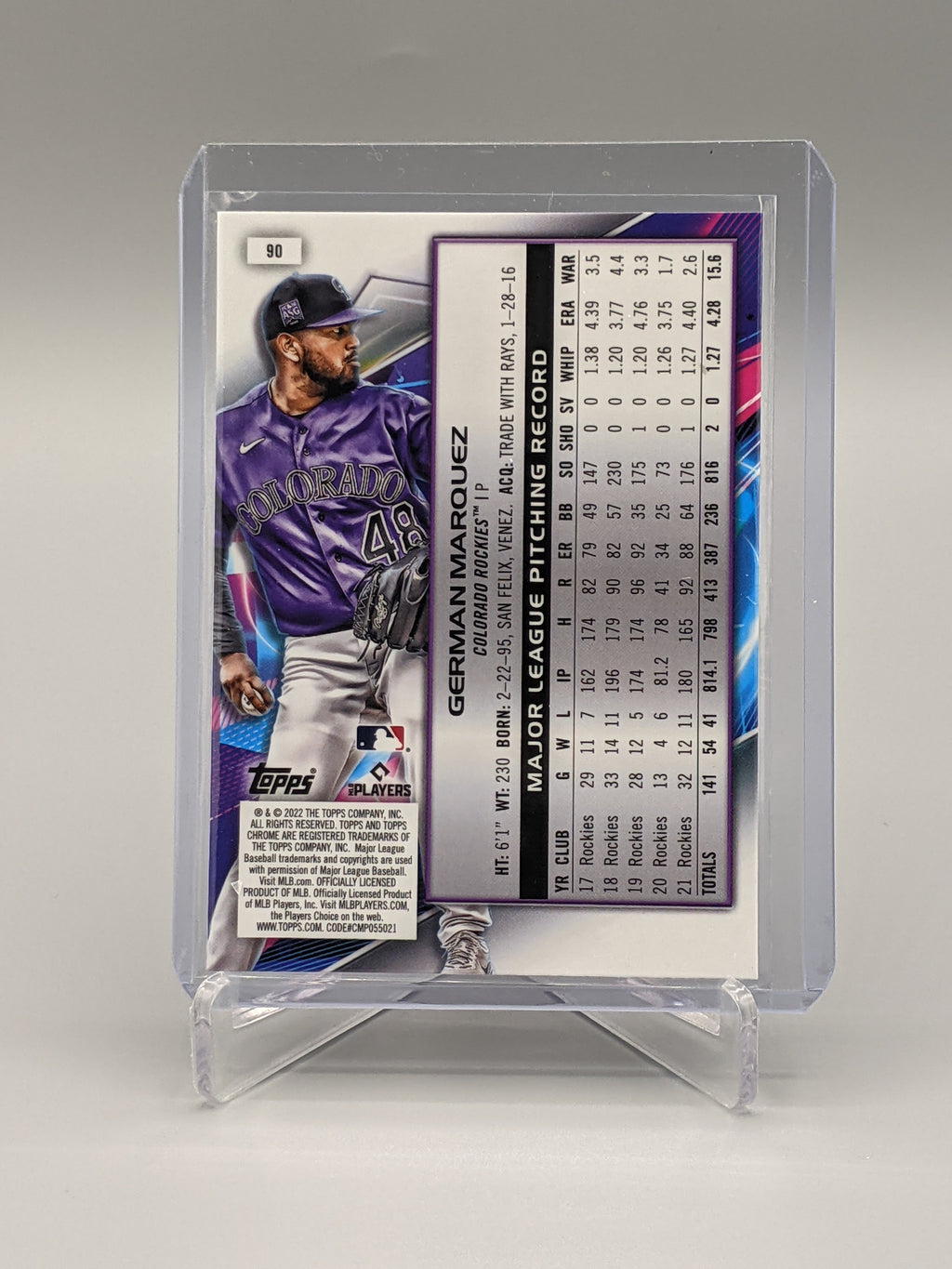 2021 Topps Chrome Cosmic #90 German Marquez Rockies