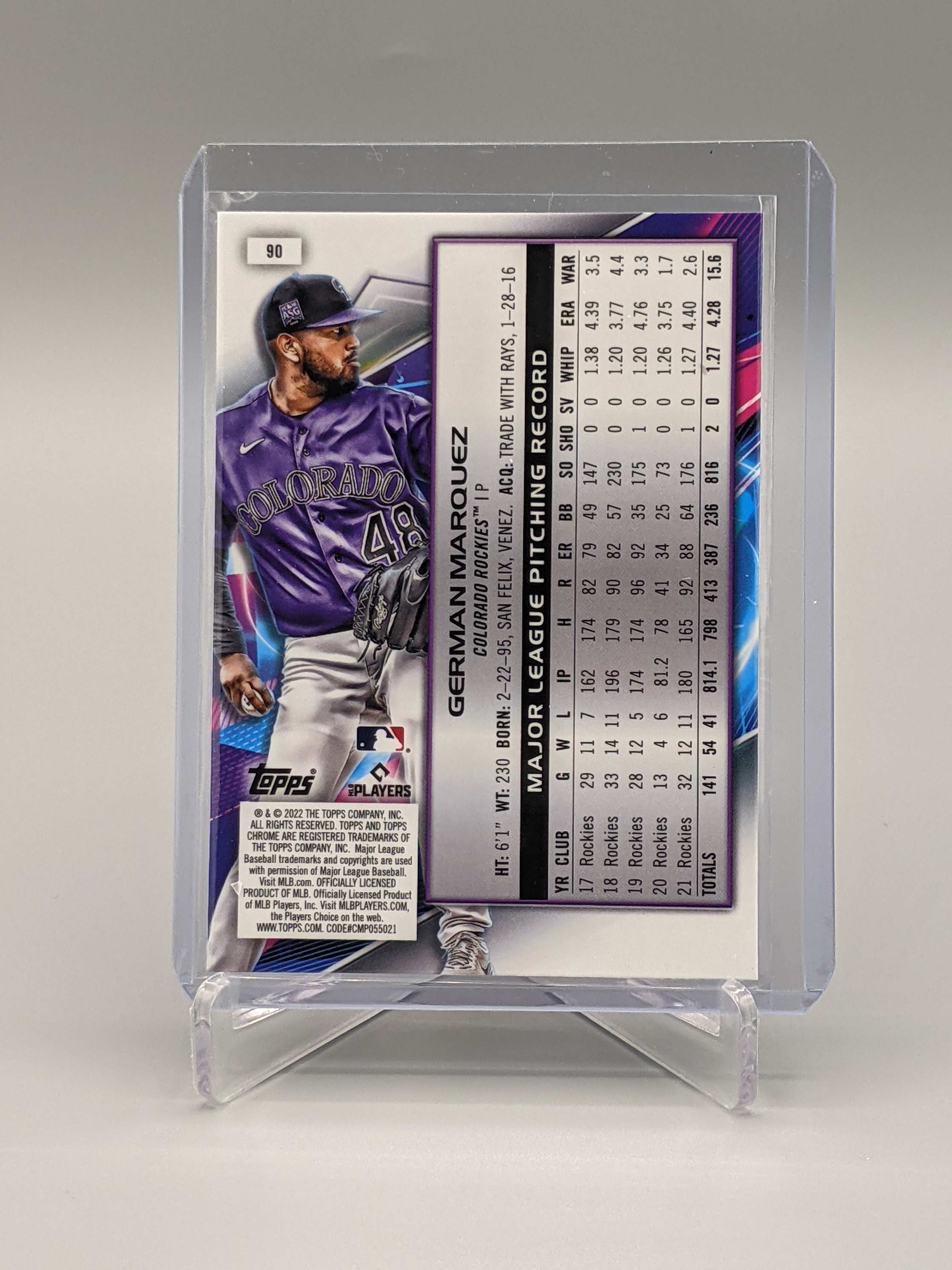 2021 Topps Chrome Cosmic #90 German Marquez Rockies