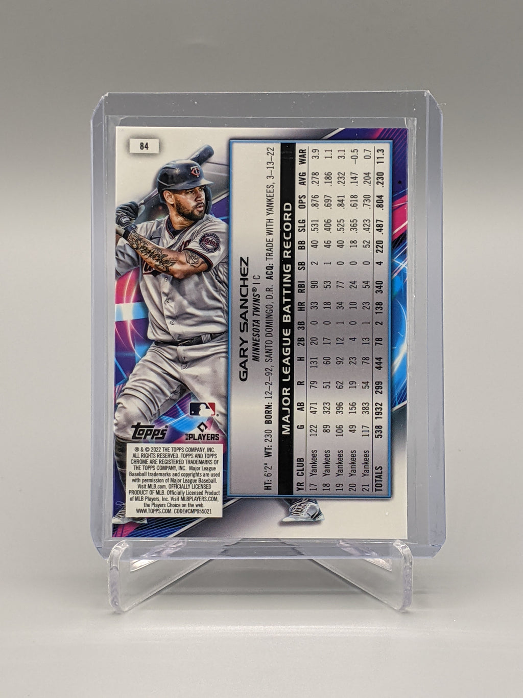 2022 Topps Chrome Cosmic #84 Gary Sanchez Twins