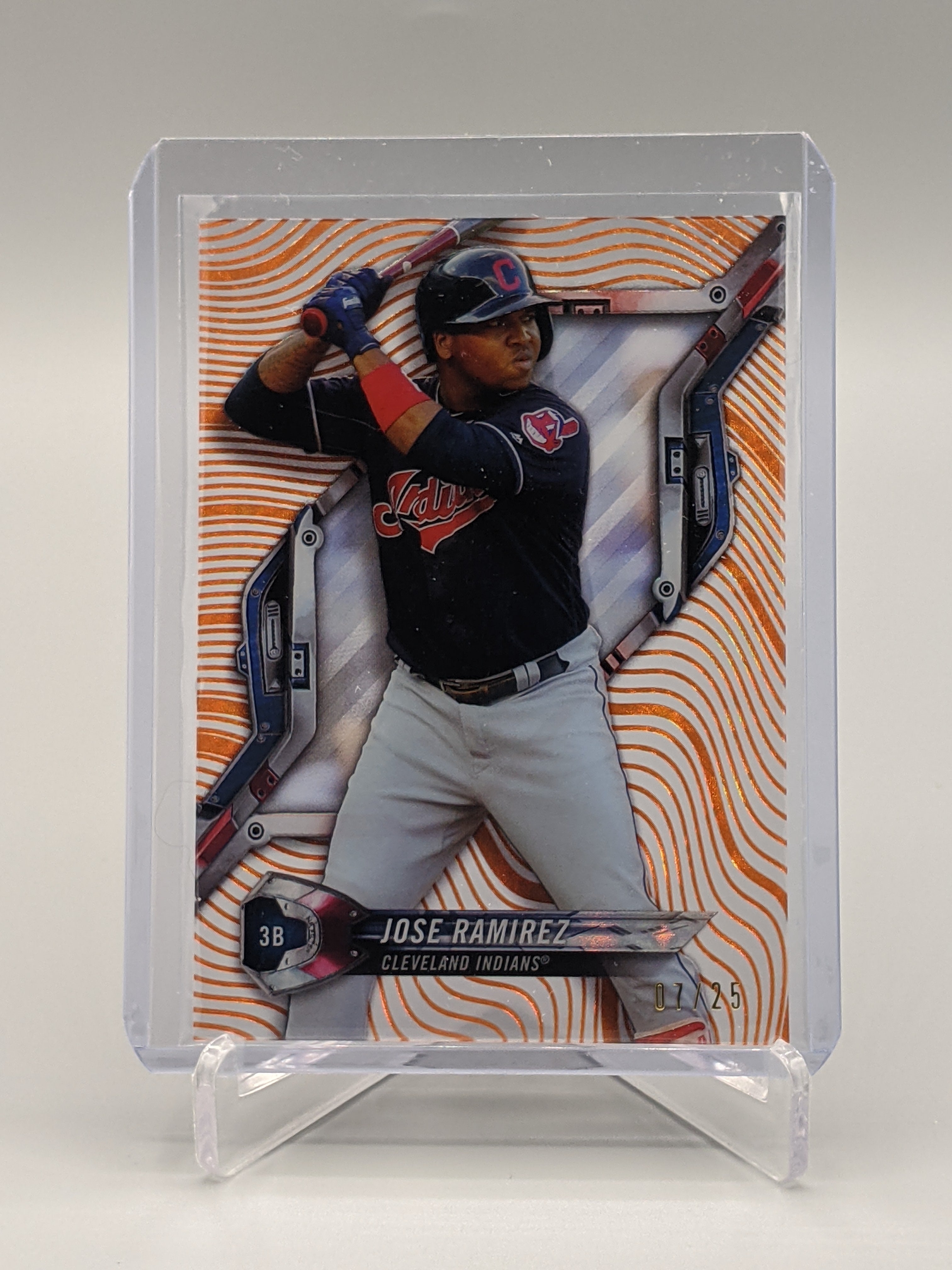 2018 Topps High Tek Galactic Diffractor Orange #HTJR Jose Ramirez #/25 Indians