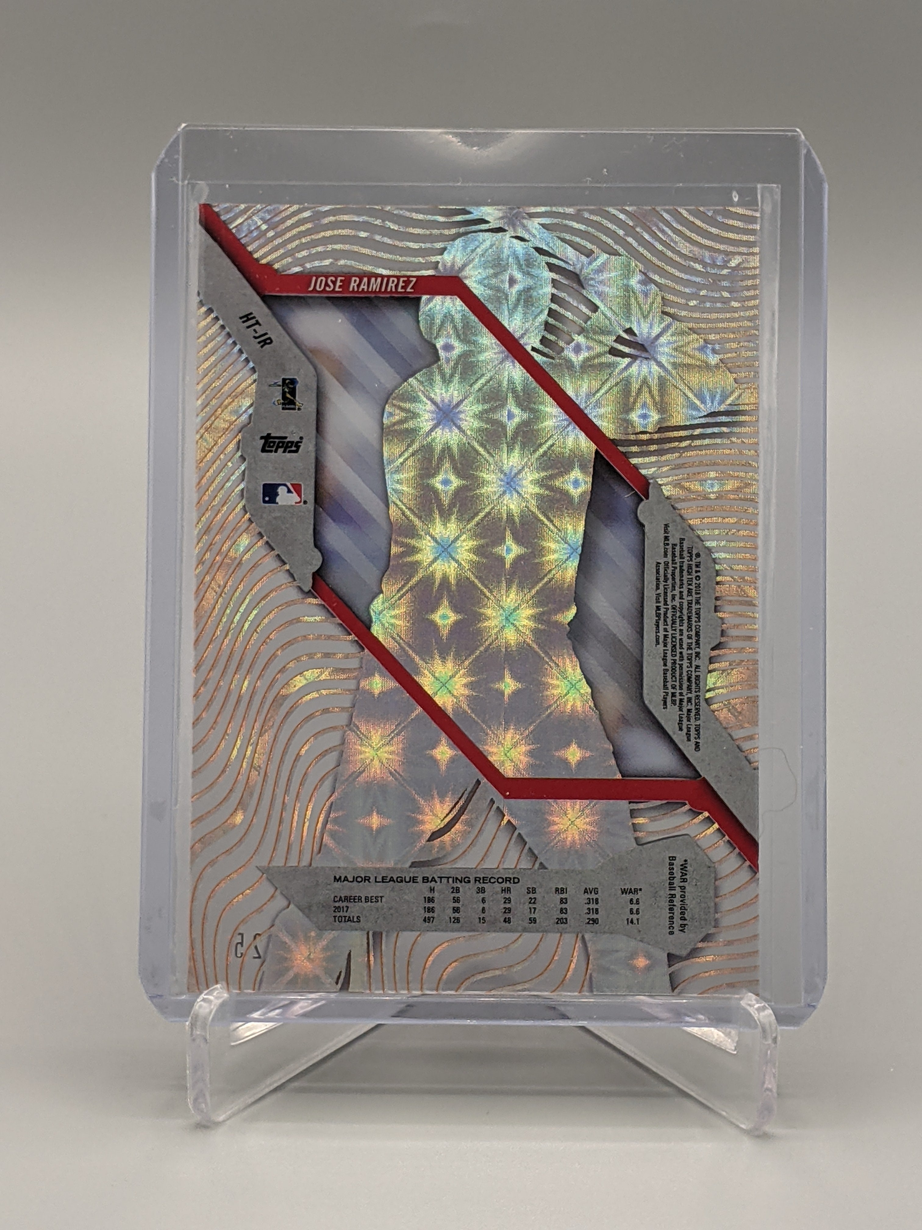 2018 Topps High Tek Galactic Diffractor Orange #HTJR Jose Ramirez #/25 Indians