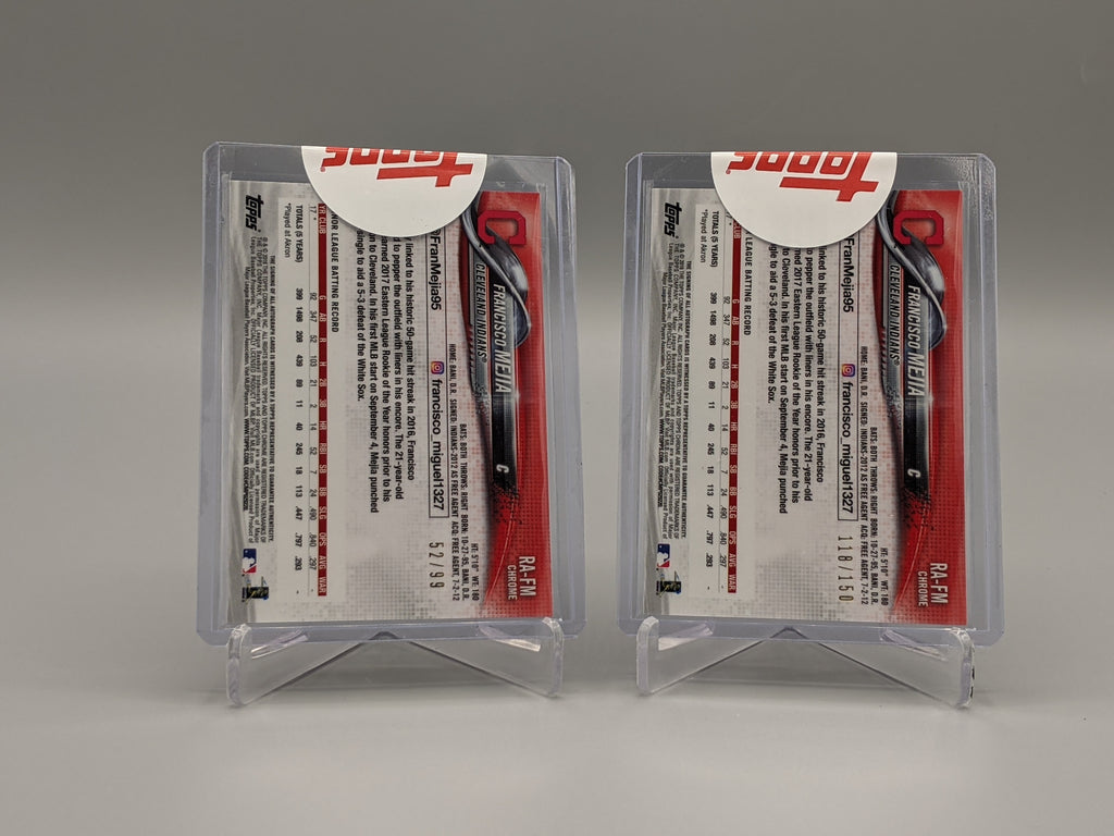 2018 Topps Chrome Auto Refractor Lot #RA-FM Francisco Mejia (4 Cards) Indians