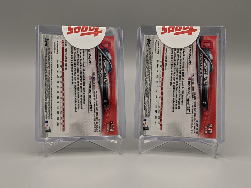 2018 Topps Chrome Auto Refractor Lot #RA-FM Francisco Mejia (4 Cards) Indians