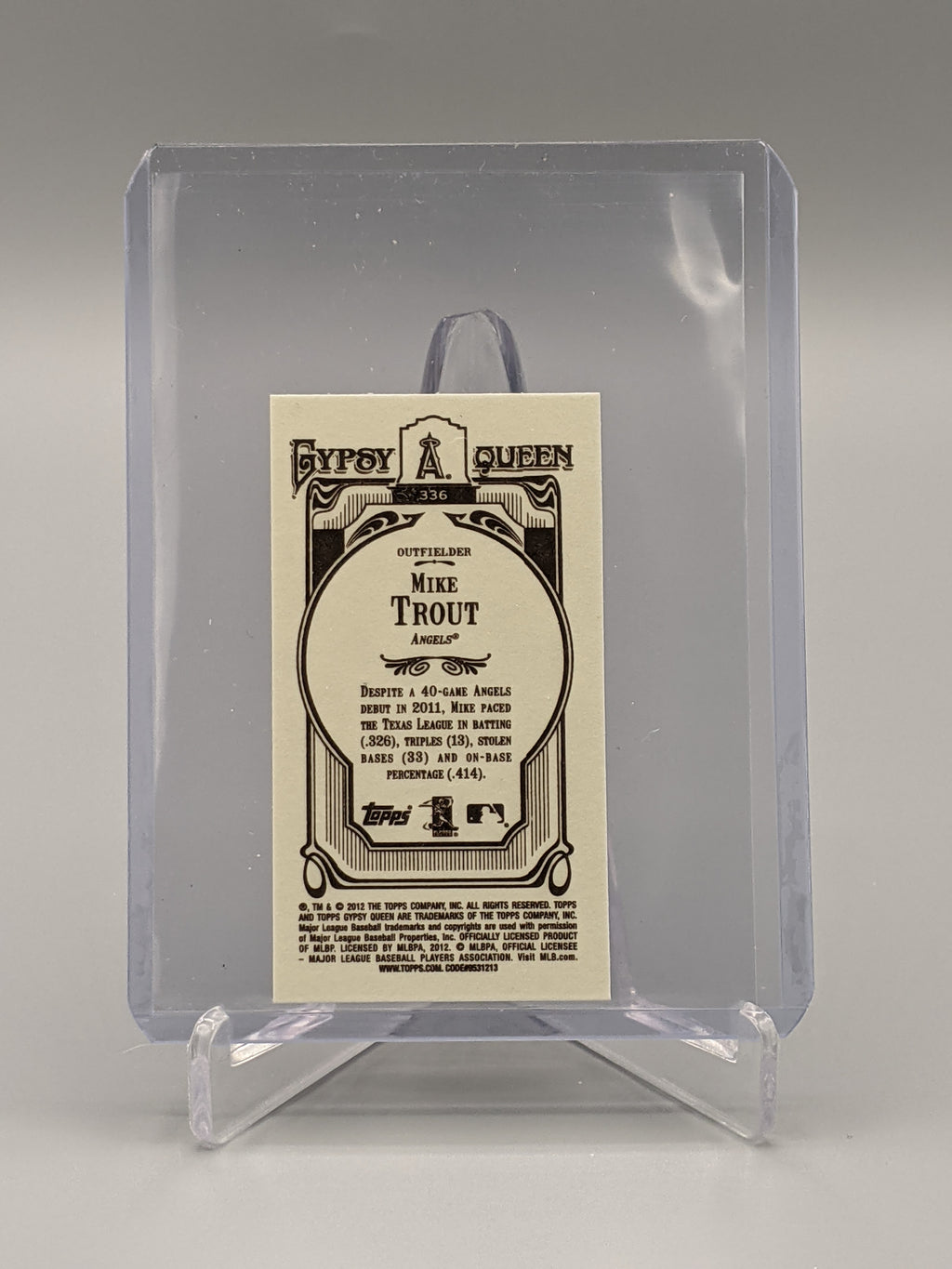 2012 Topps Gypsy Queen Mini #336 Mike Trout SP Fielding Variation Angels