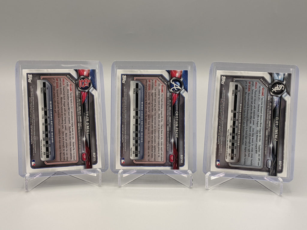 2018 Bowman Chrome Prospects Lot Pache, Jimenez (5 Cards) Crdinals Braves White Sox