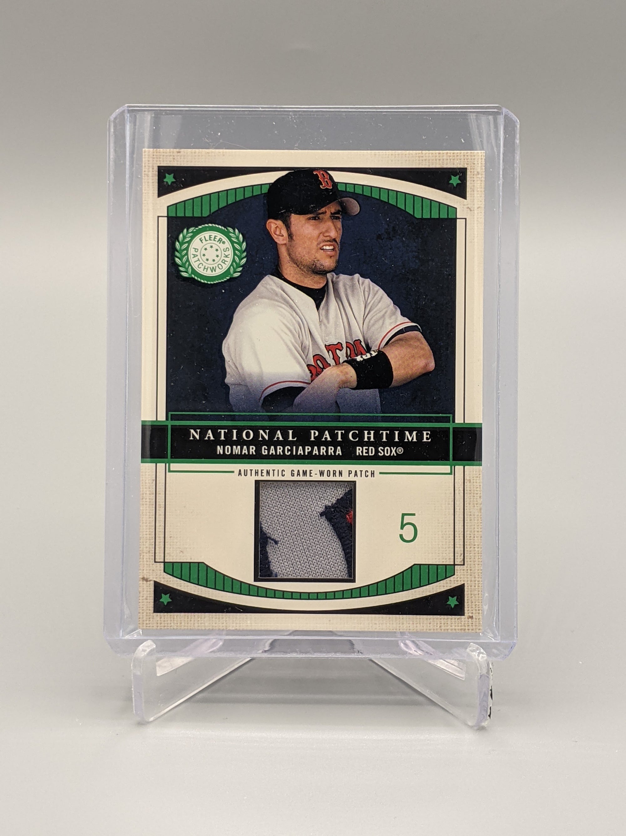 2002 Fleer Patchworks National Patchtime #NPT-NG2 Nomar Garciaparra #/100 Red Sox