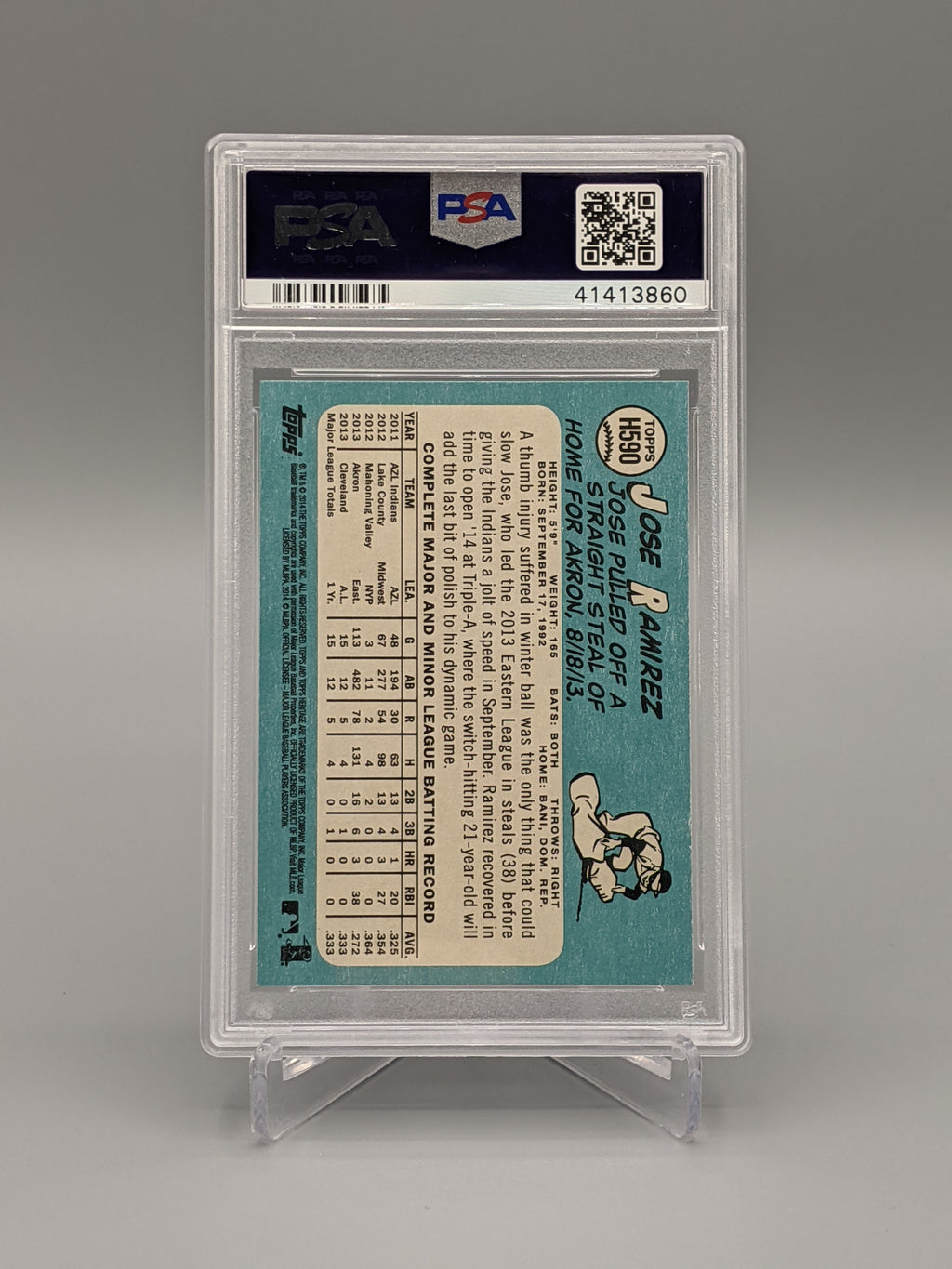 2014 Topps Heritage #H590 Jose Ramirez RC PSA 10 Indians