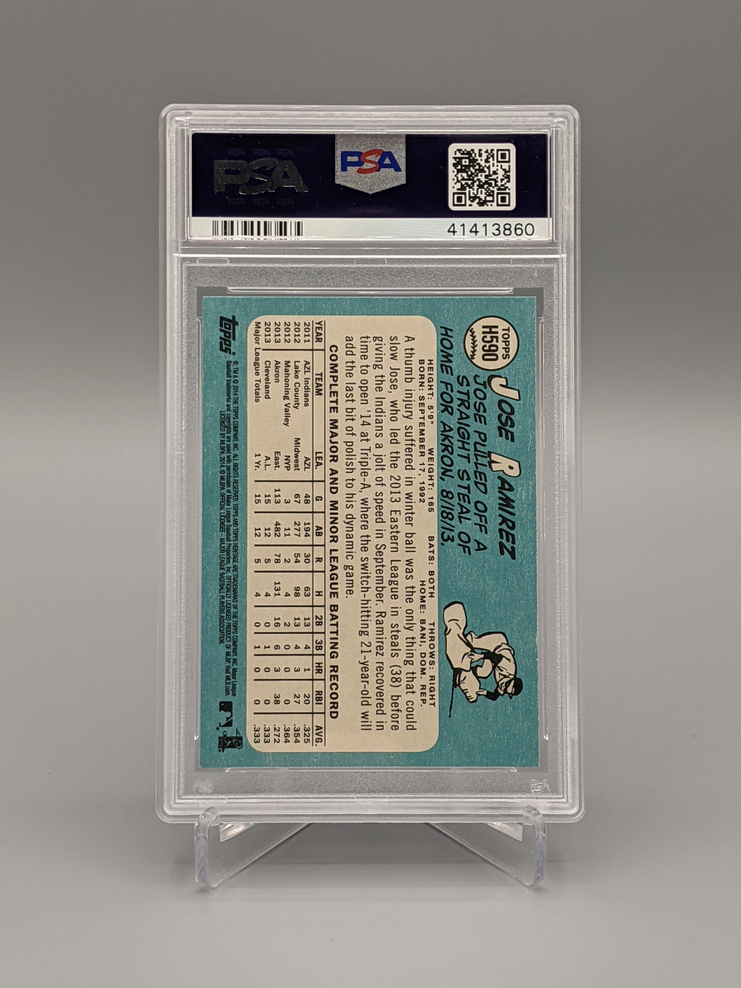 2014 Topps Heritage #H590 Jose Ramirez RC PSA 10 Indians