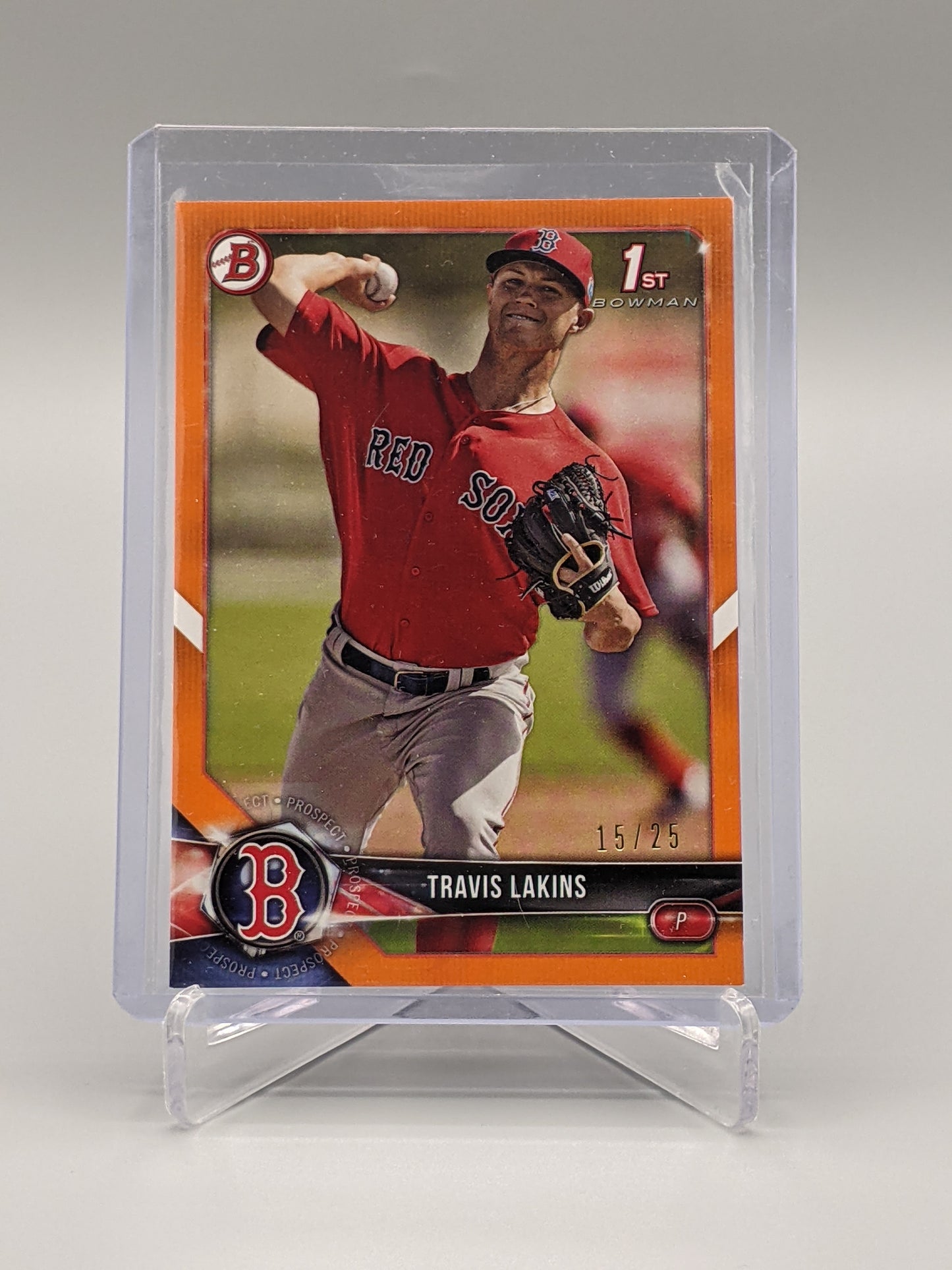 2018 Bowman Orange #BP139 Travis Lakins  #/25 Red Sox