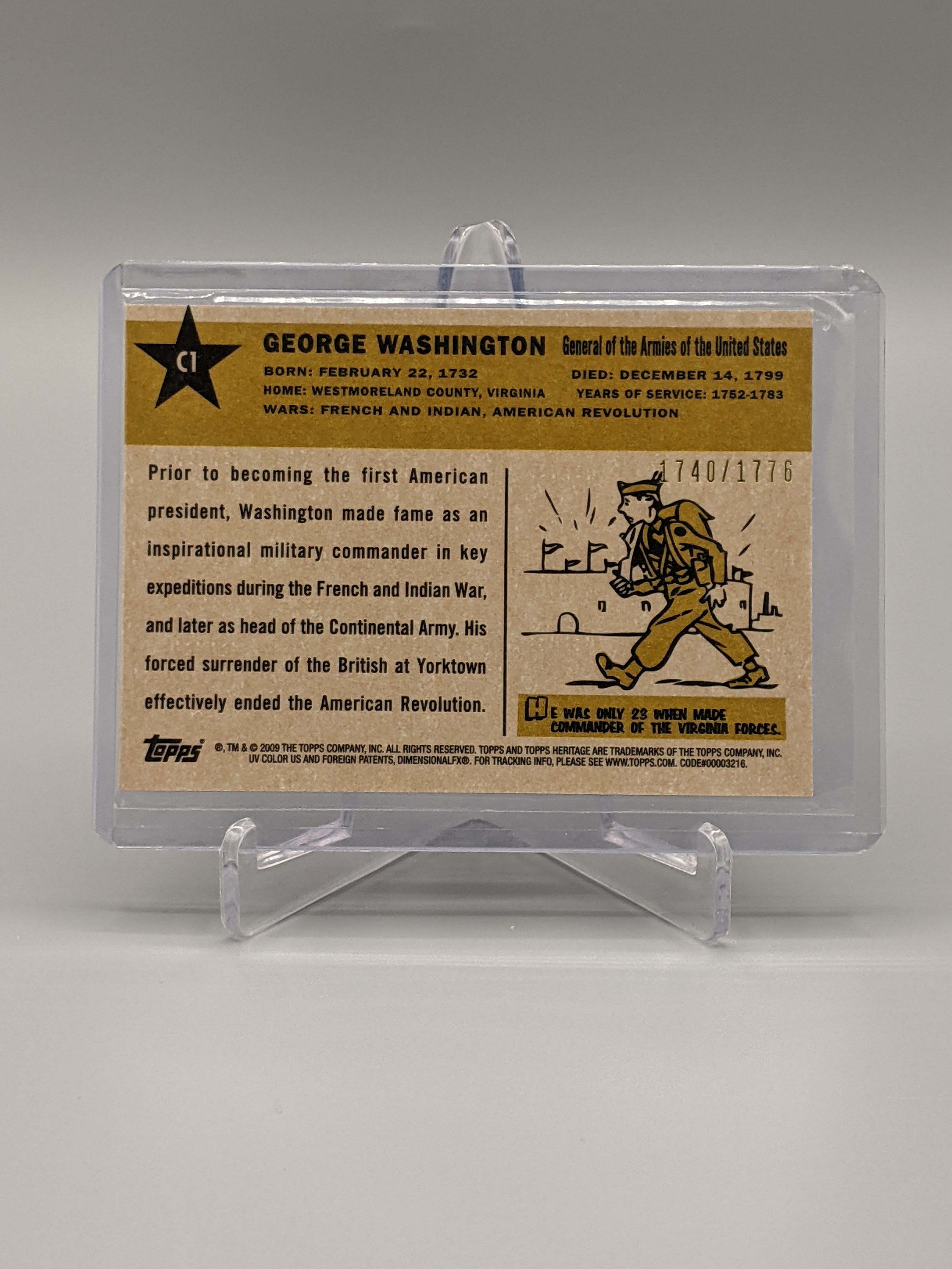 2009 Topps American Heritage Heroes Chrome #C1 George Washington #/1776