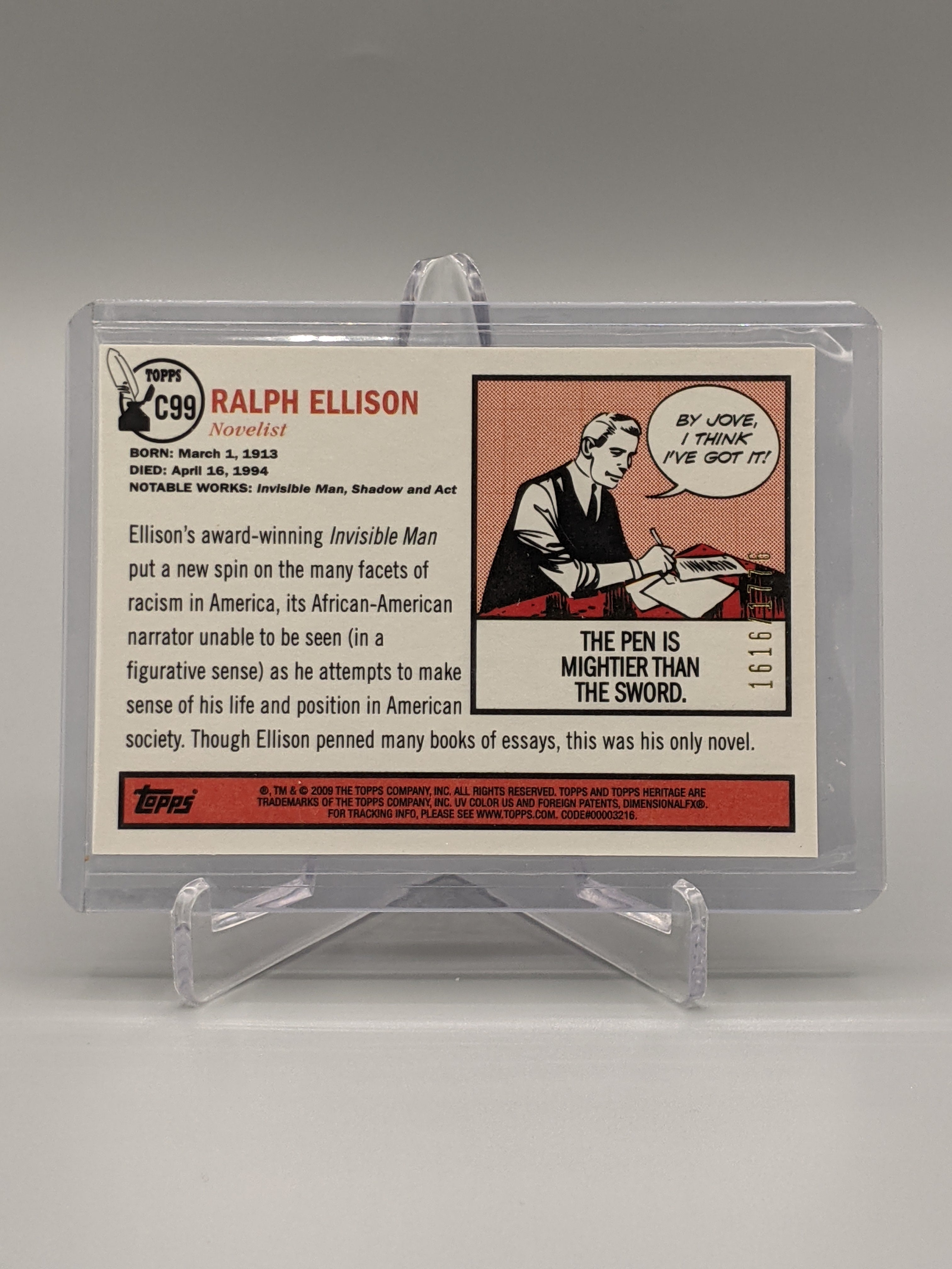 2009 Topps American Heritage Heroes Chrome #C99 Ralph Ellison #/1776