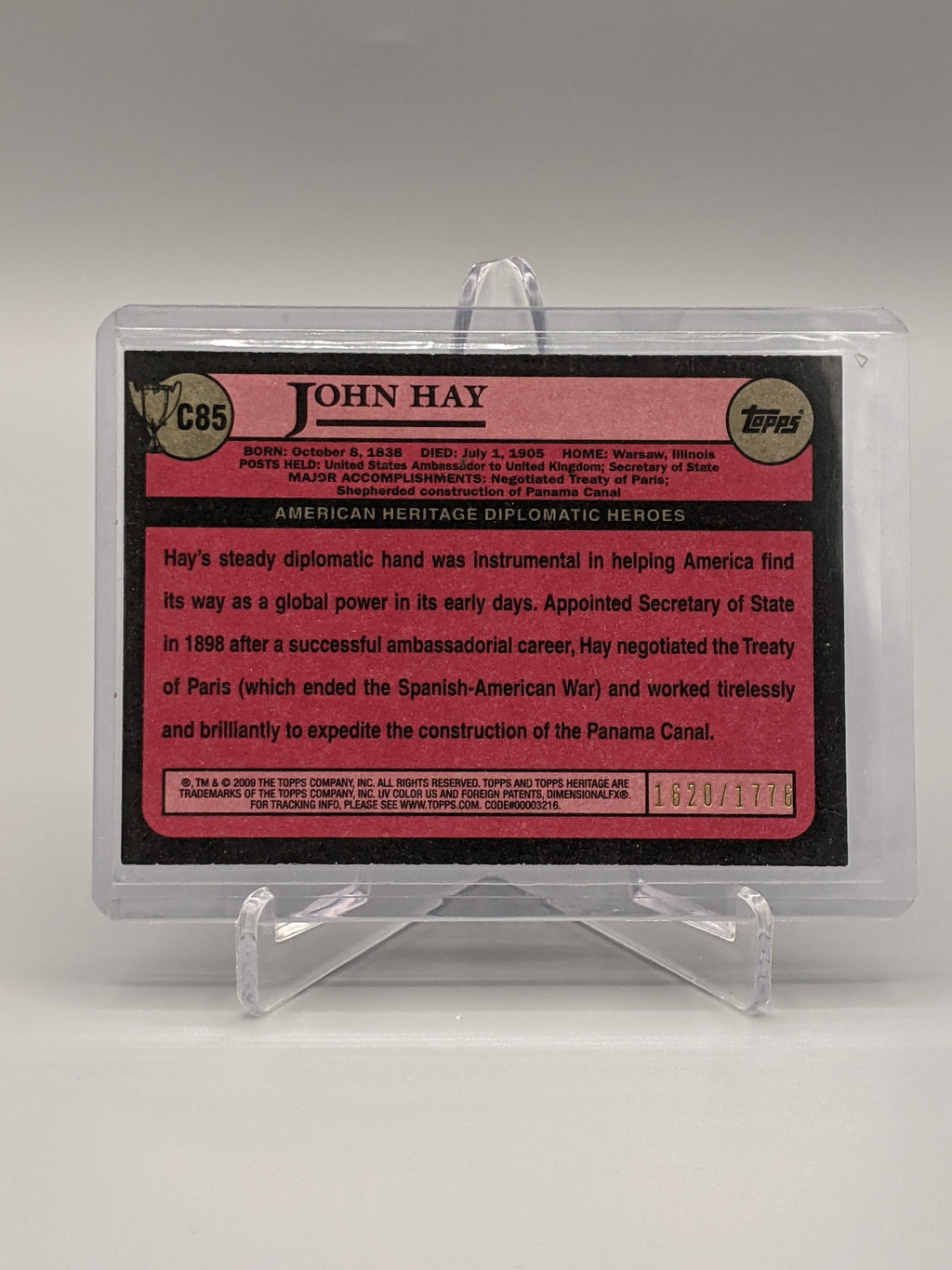 2009 Topps American Heritage Heroes Chrome #C85 John Hay #/1776